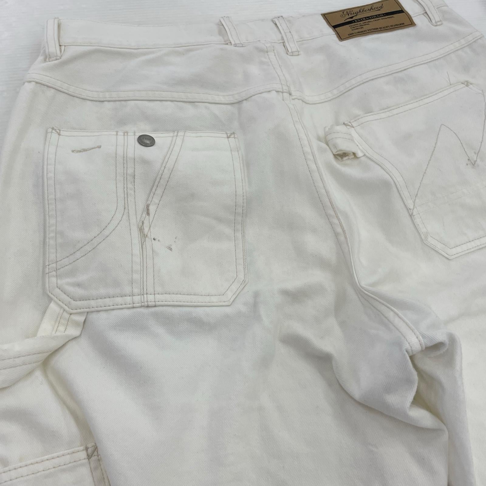 デニムパンツ NEIGHBORHOOD DENIM PAINTER PANTS デニムペインターパンツ L ホワイト L ホワイト