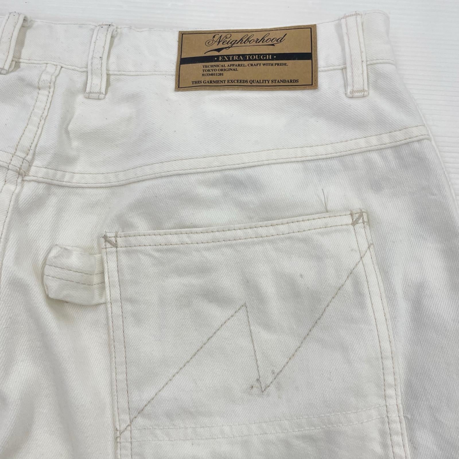 デニムパンツ NEIGHBORHOOD DENIM PAINTER PANTS デニムペインターパンツ L ホワイト L ホワイト