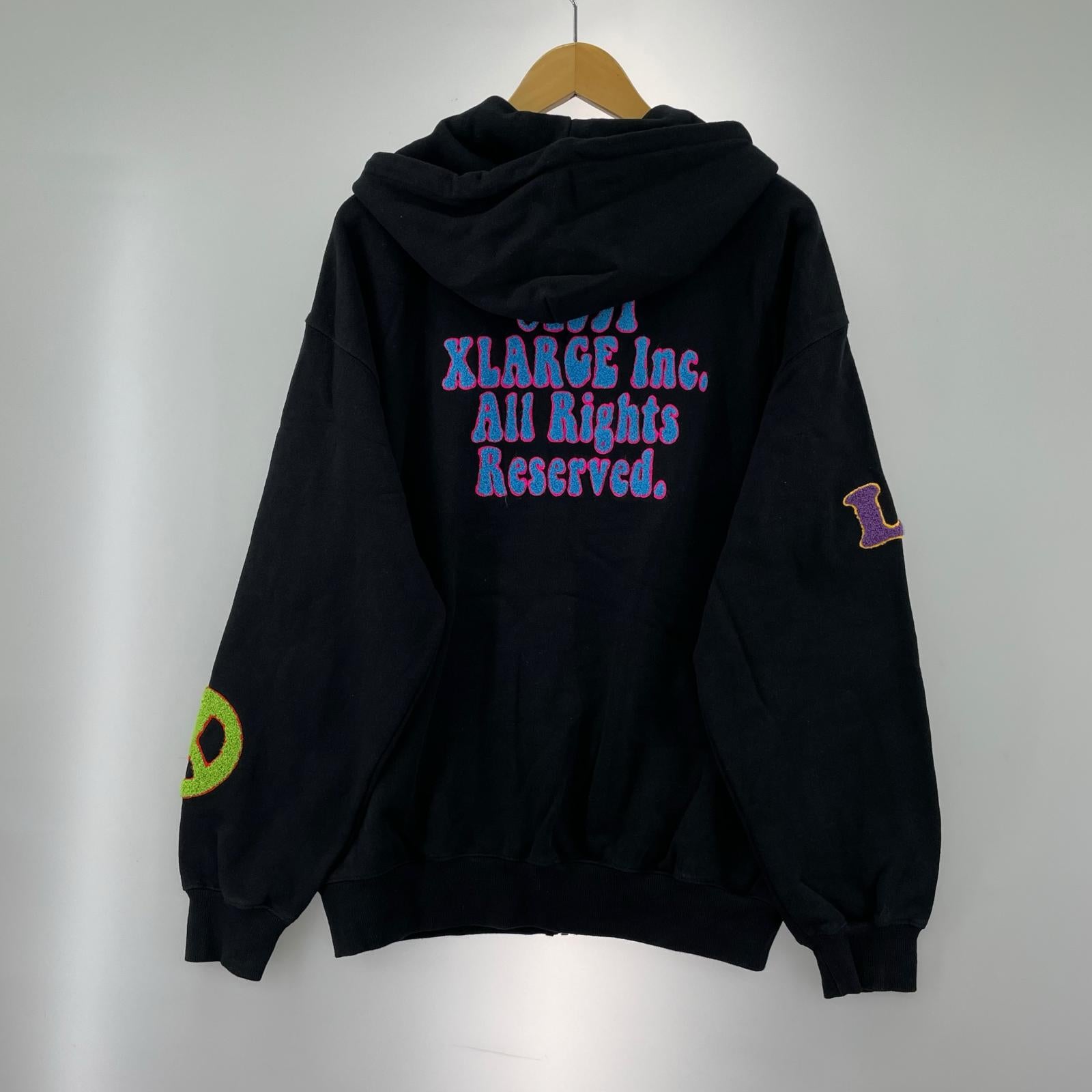 パーカー XLARGE DAISY ZIP HOODED SWEAT ジップフーディ M ブラック M ブラック