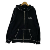 パーカー XLARGE CONTRAST STITCH ZIP HOODE ジップフーディ L ブラック L ブラック