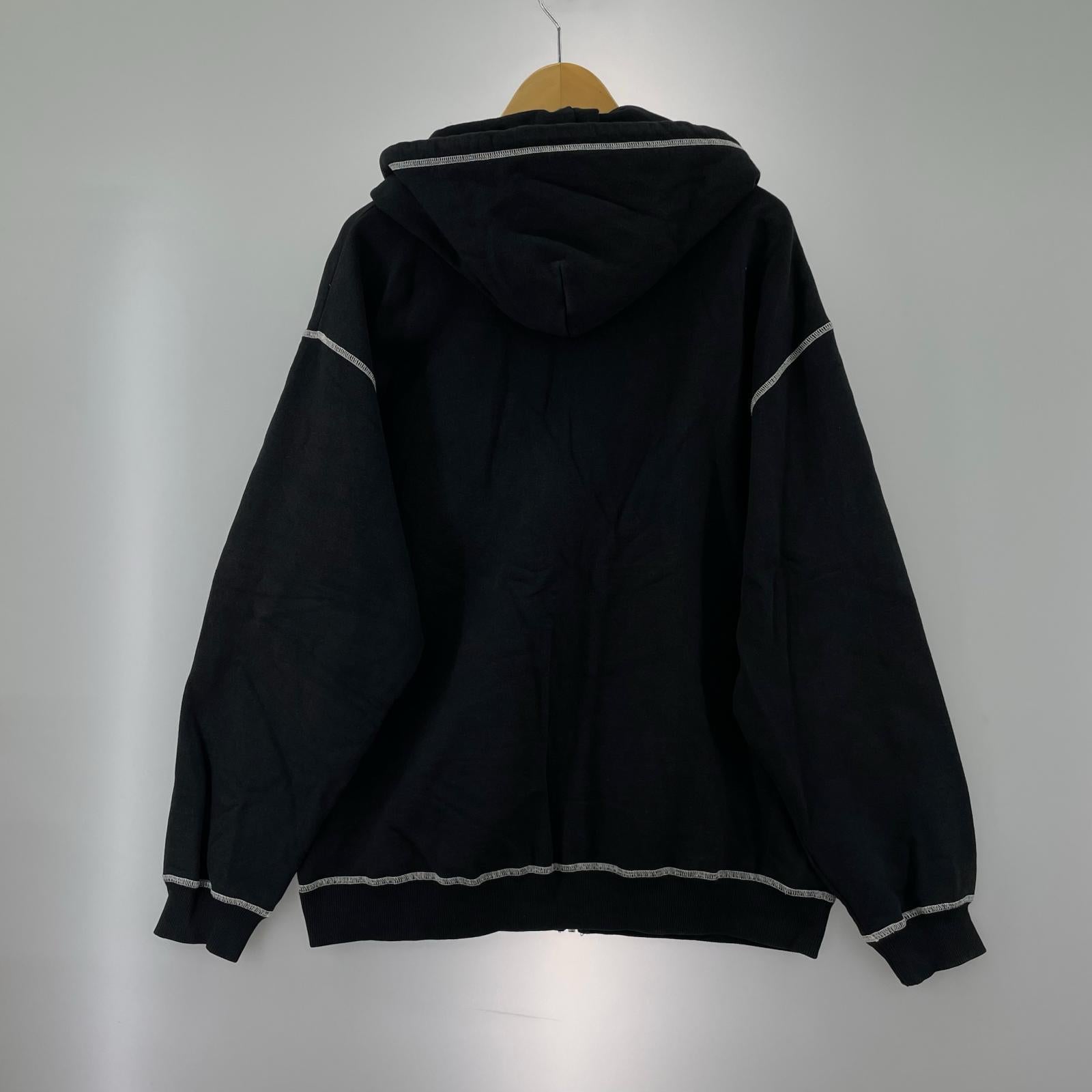 パーカー XLARGE CONTRAST STITCH ZIP HOODE ジップフーディ L ブラック L ブラック