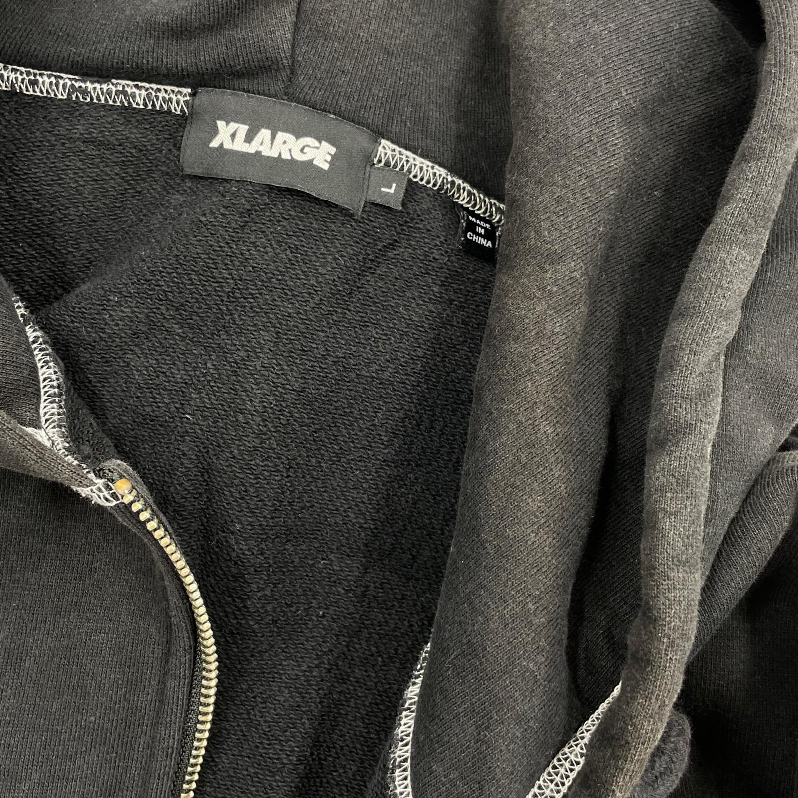 パーカー XLARGE CONTRAST STITCH ZIP HOODE ジップフーディ L ブラック L ブラック