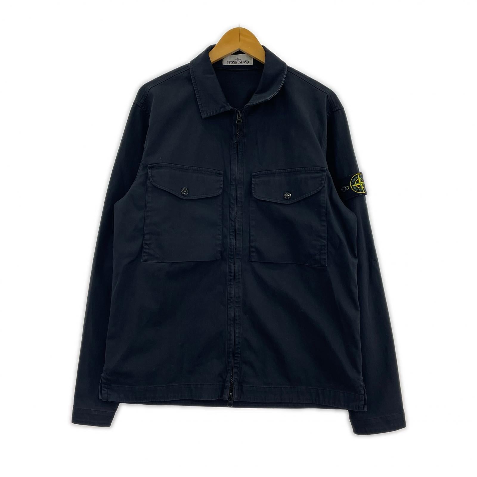 ジャケット STONE ISLAND 24AW GARMENT DYED SHIRT ガーメントダイシャツジャケット M ネイビー M ネイビー