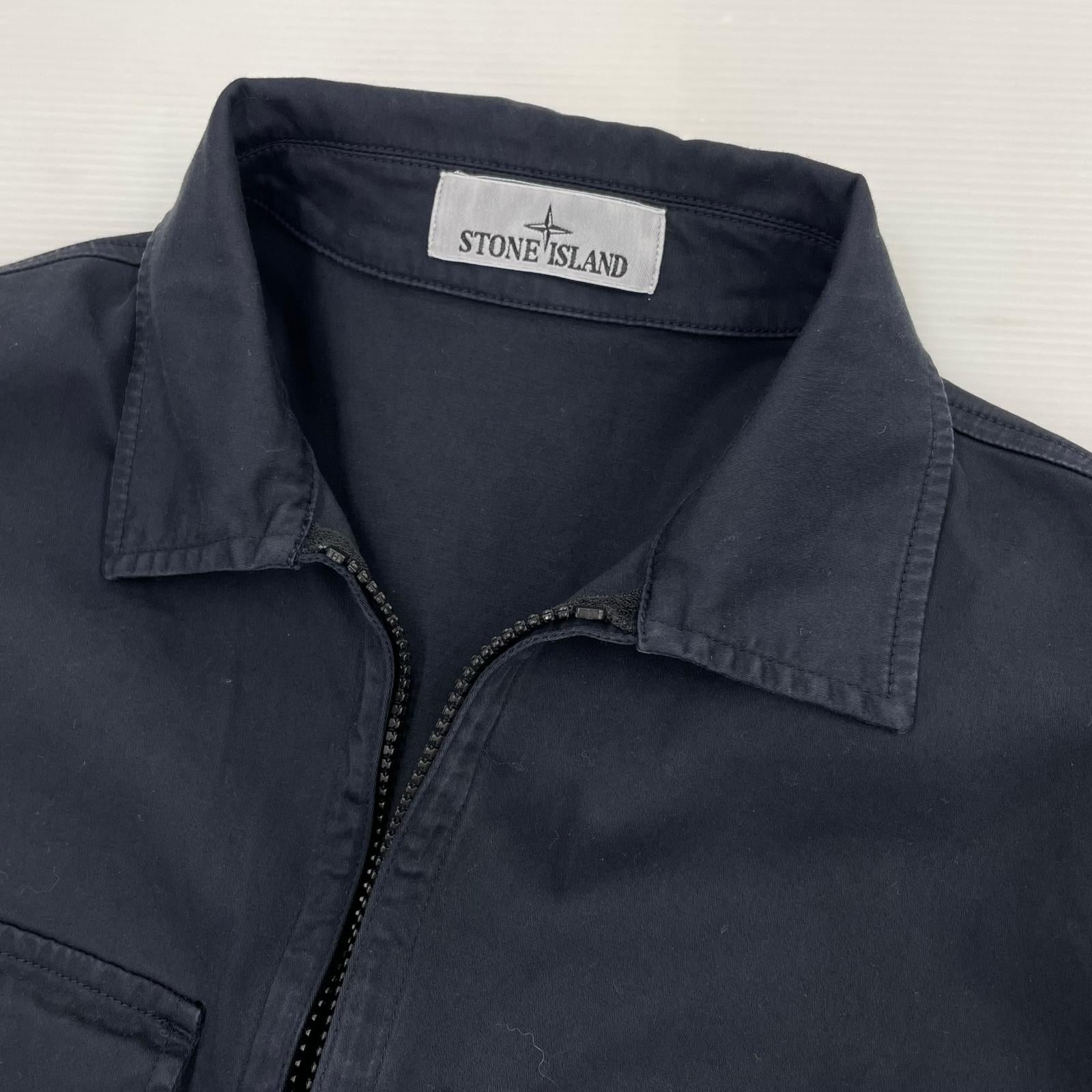 ジャケット STONE ISLAND 24AW GARMENT DYED SHIRT ガーメントダイシャツジャケット M ネイビー M ネイビー