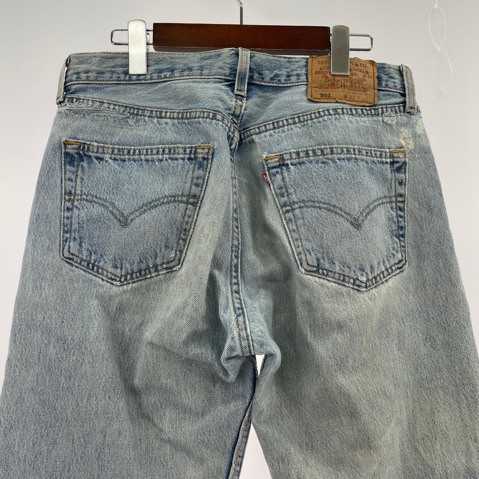 デニムパンツ '96 USA製 501 W33 BLU 33 ブルー