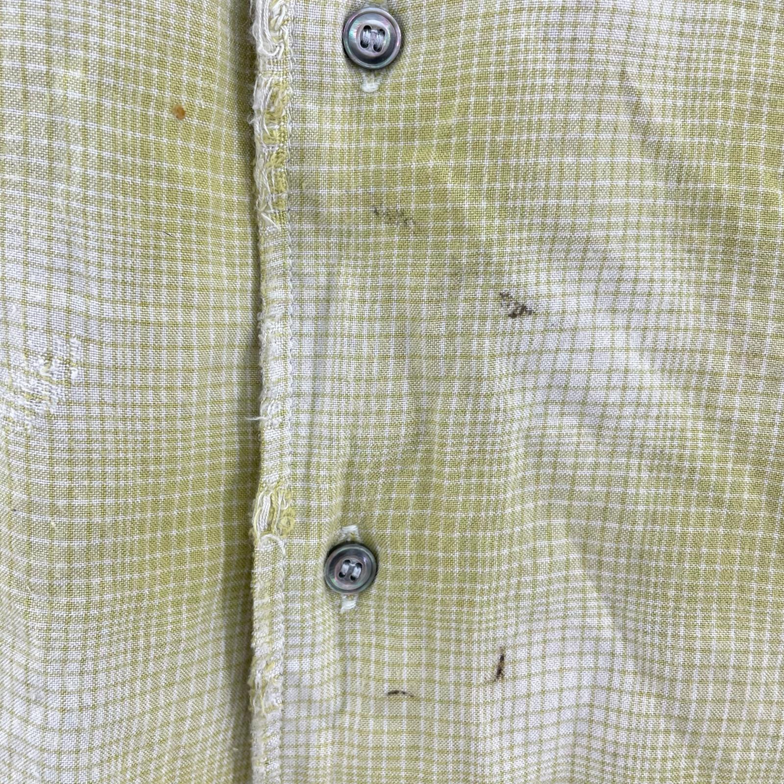 長袖シャツ ANCELLM RAYON CHECK SHIRT クラッシュレーヨンシャツ 2 イエロー 2 イエロー