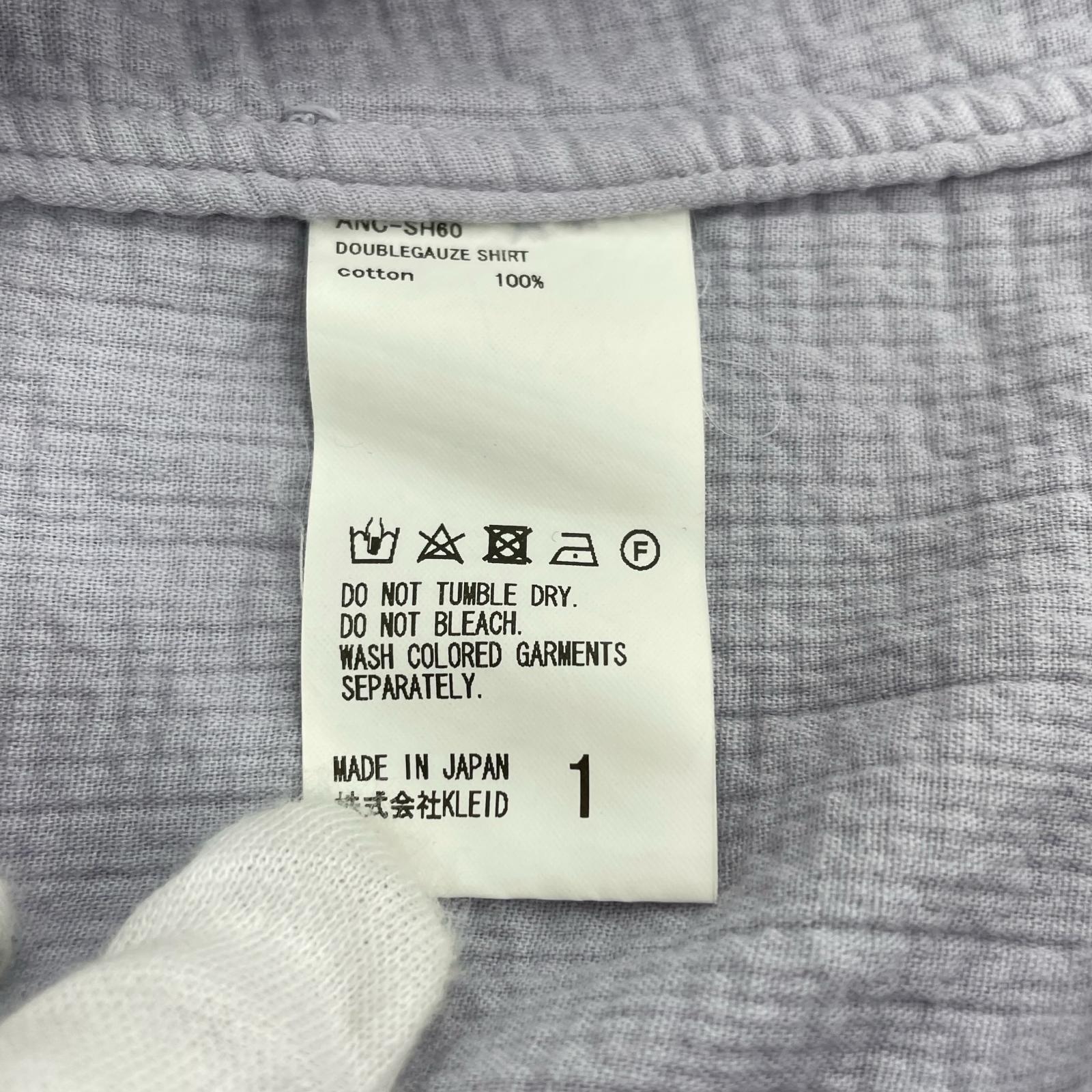 長袖シャツ ANCELLM DOUBLEGAUZE SHIRT シャツジャケット 1 ラベンダー