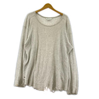 長袖Tシャツ ANCELLM 23AW DAMAGE WAFFLE CREW LS T-SHIRT ダメージサーマルカットソー 3 アイボリー