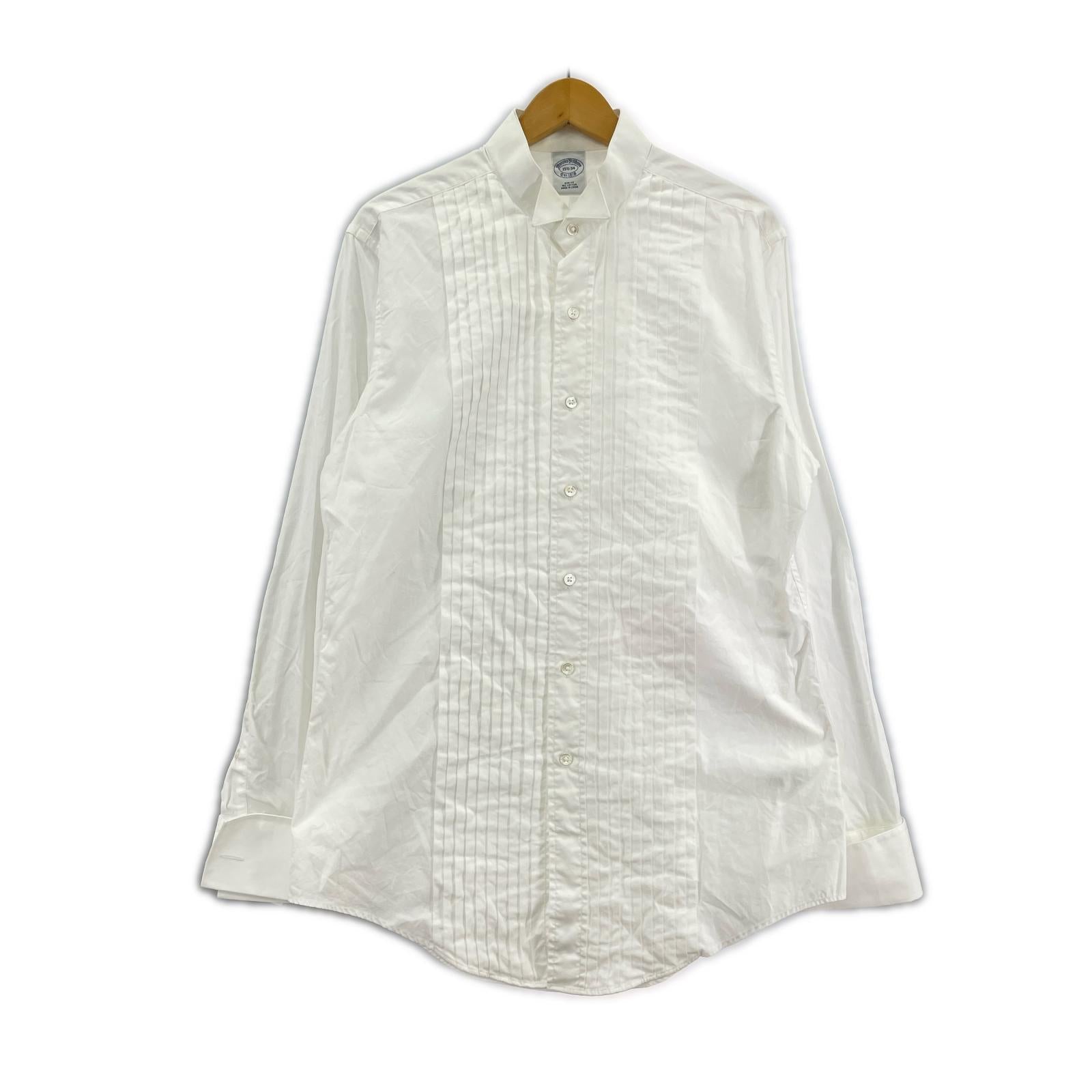 長袖シャツ プリーツブザム ウイングカラーシャツL/S ホワイト 15 1/2-34 ホワイト