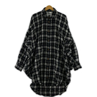 長袖シャツ Vivienne Westwood Men ウールシャツ チェック 黒白 フリー ブラック