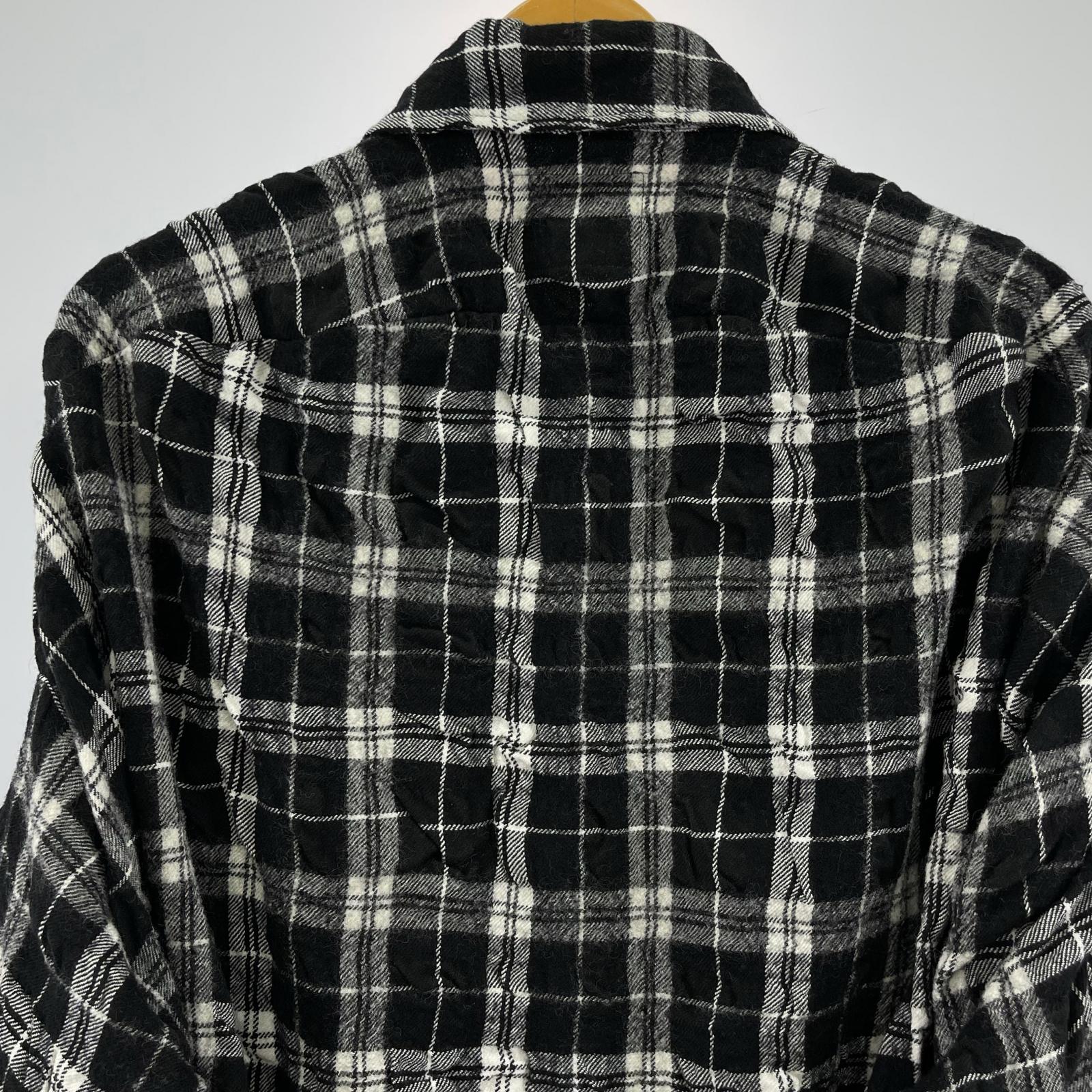 長袖シャツ Vivienne Westwood Men ウールシャツ チェック 黒白 フリー ブラック