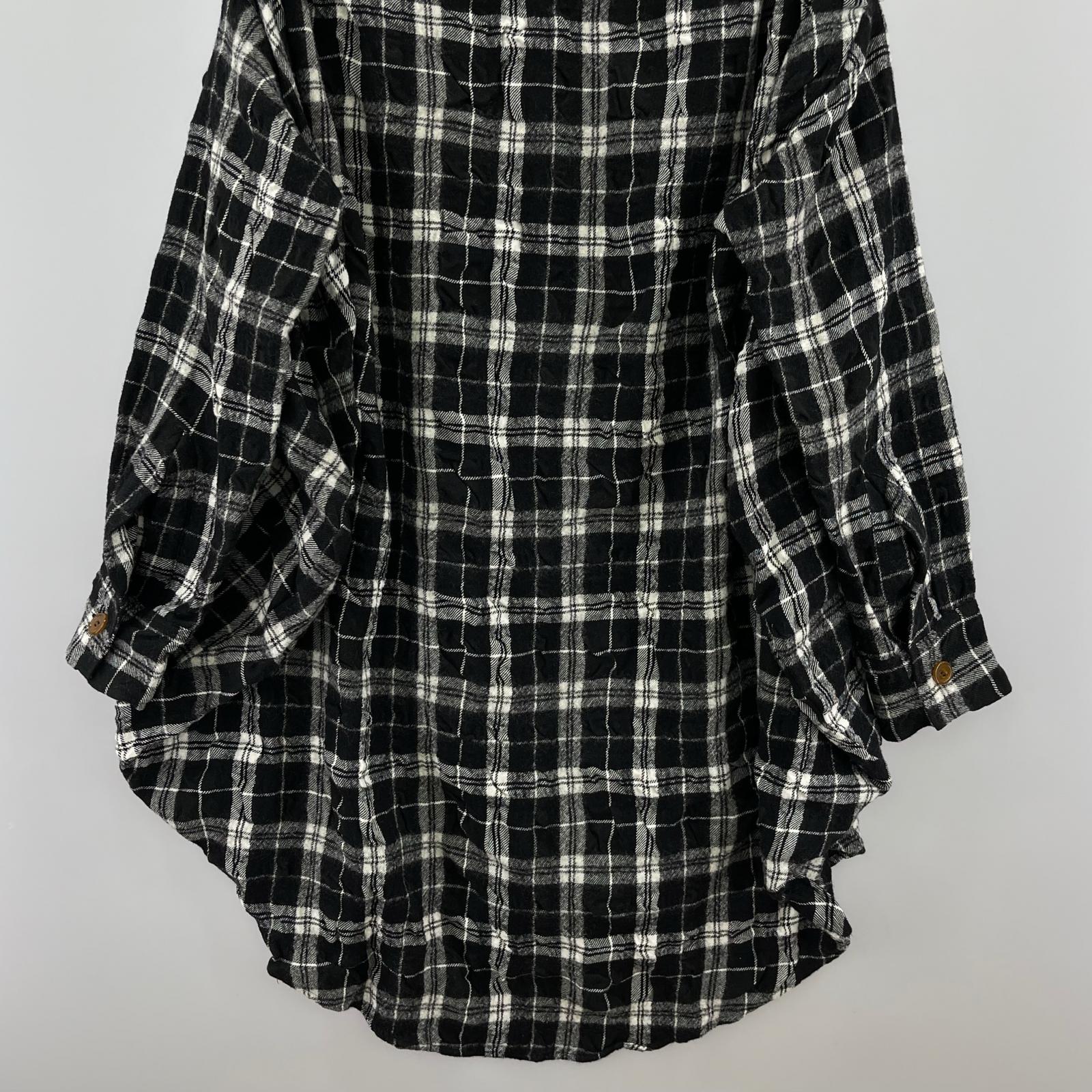 長袖シャツ Vivienne Westwood Men ウールシャツ チェック 黒白 フリー ブラック
