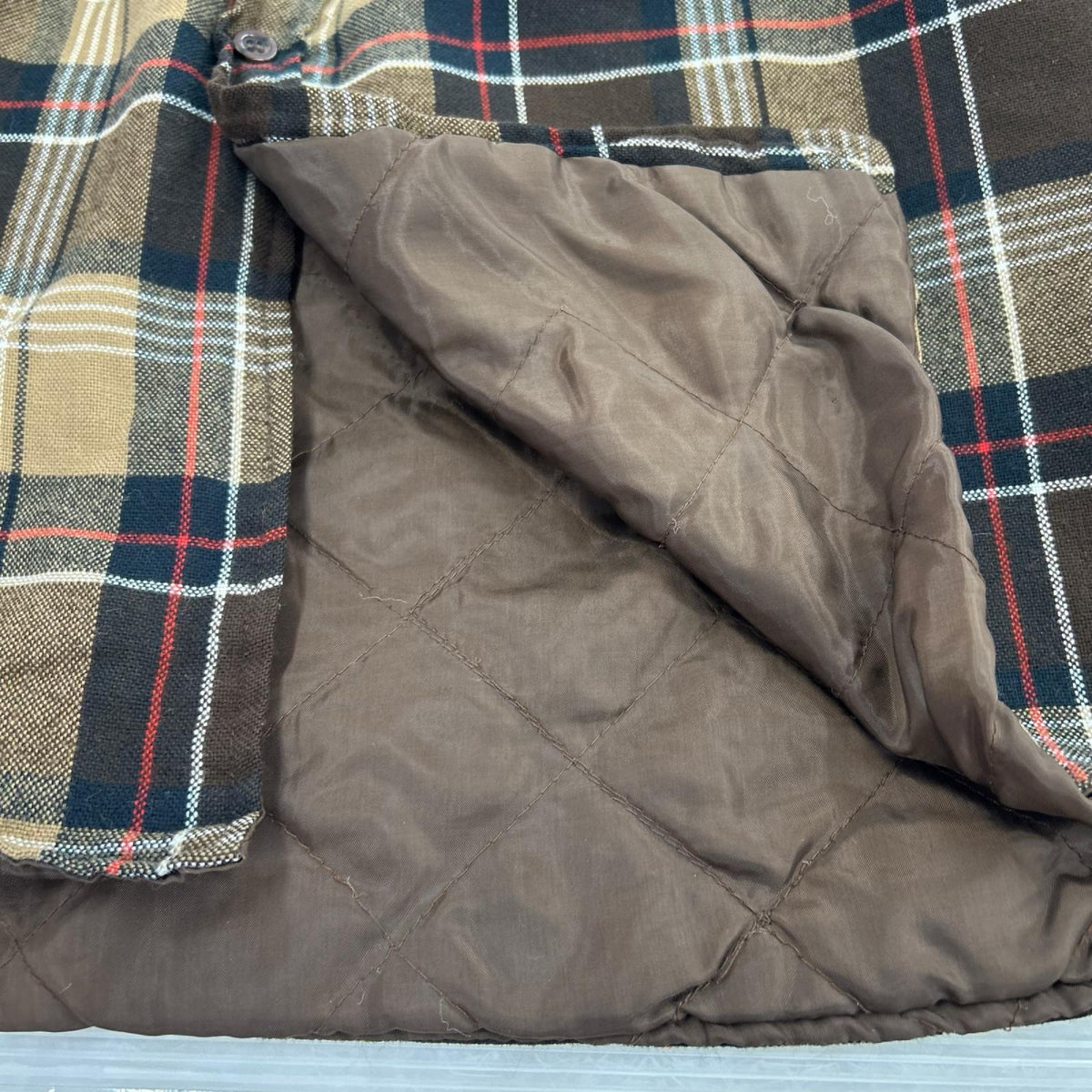 長袖シャツ lumber jack ウールチェックシャツ ブラウン L ブラウン