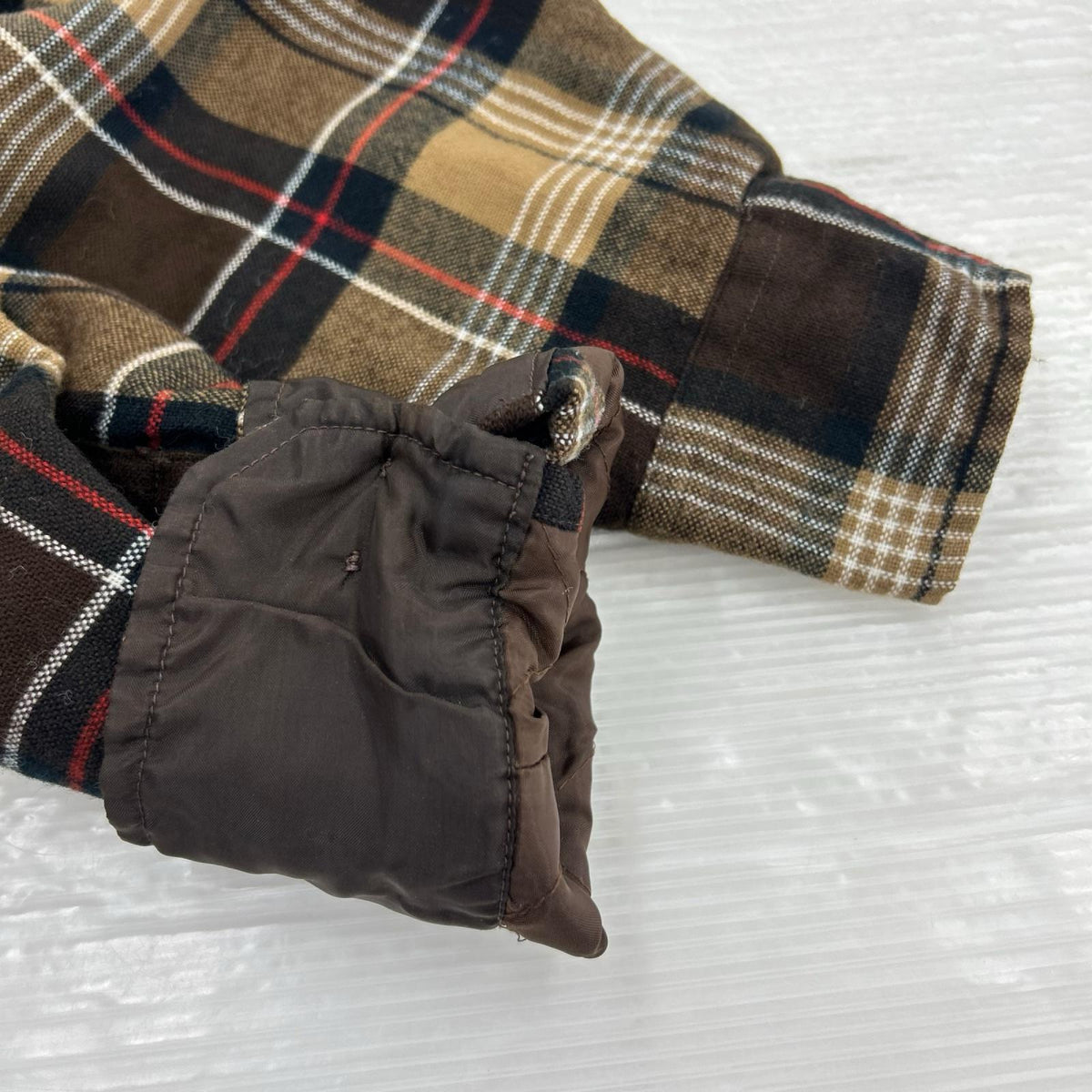 長袖シャツ lumber jack ウールチェックシャツ ブラウン L ブラウン