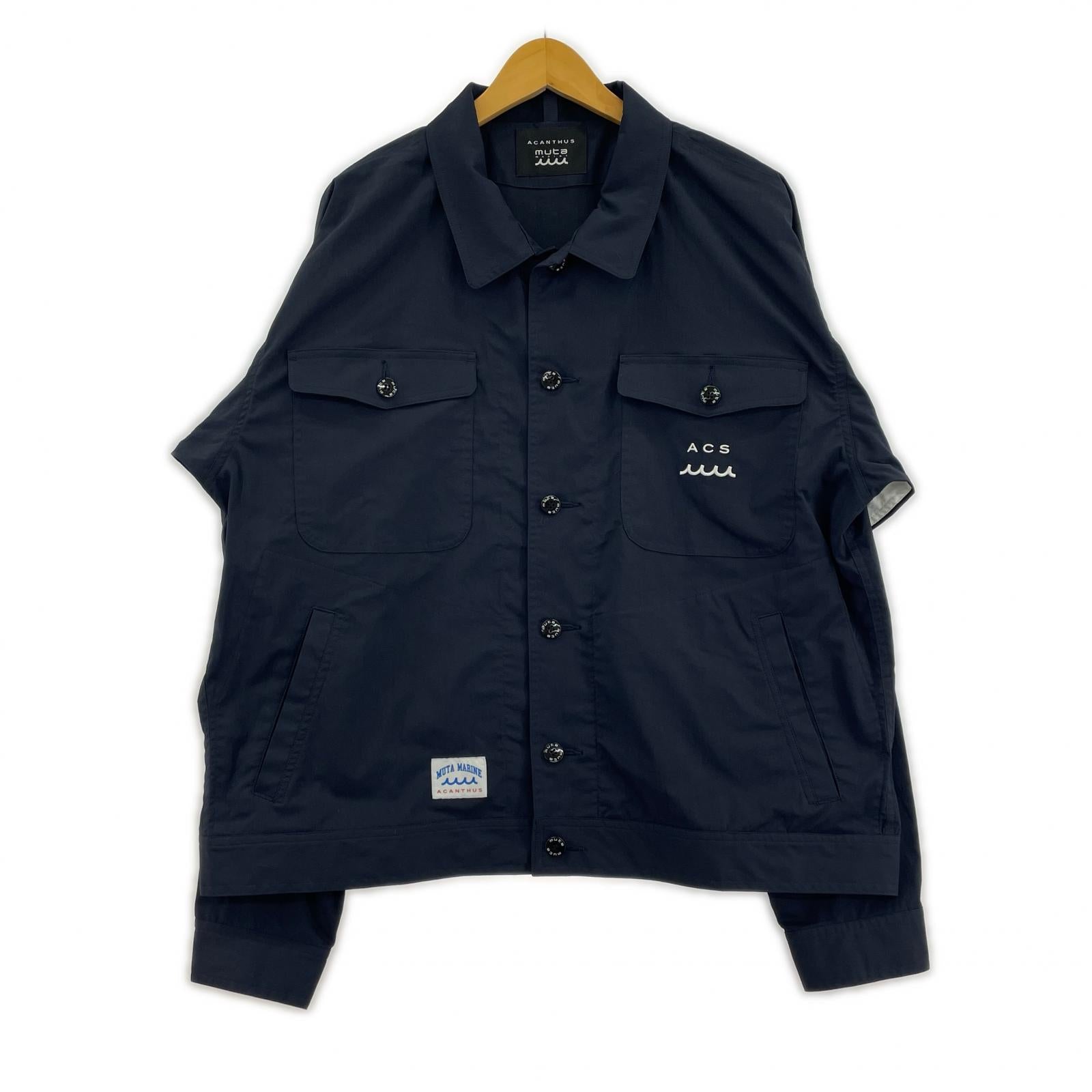 ジャケット muta×ACANTHUS ミリタリーシャツジャケット 紺 L ネイビー