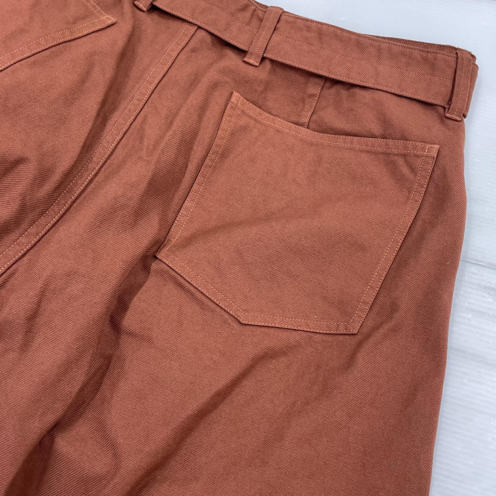 パンツ ACANTHUS ベルテッドデニムパンツ 茶 ブラウン