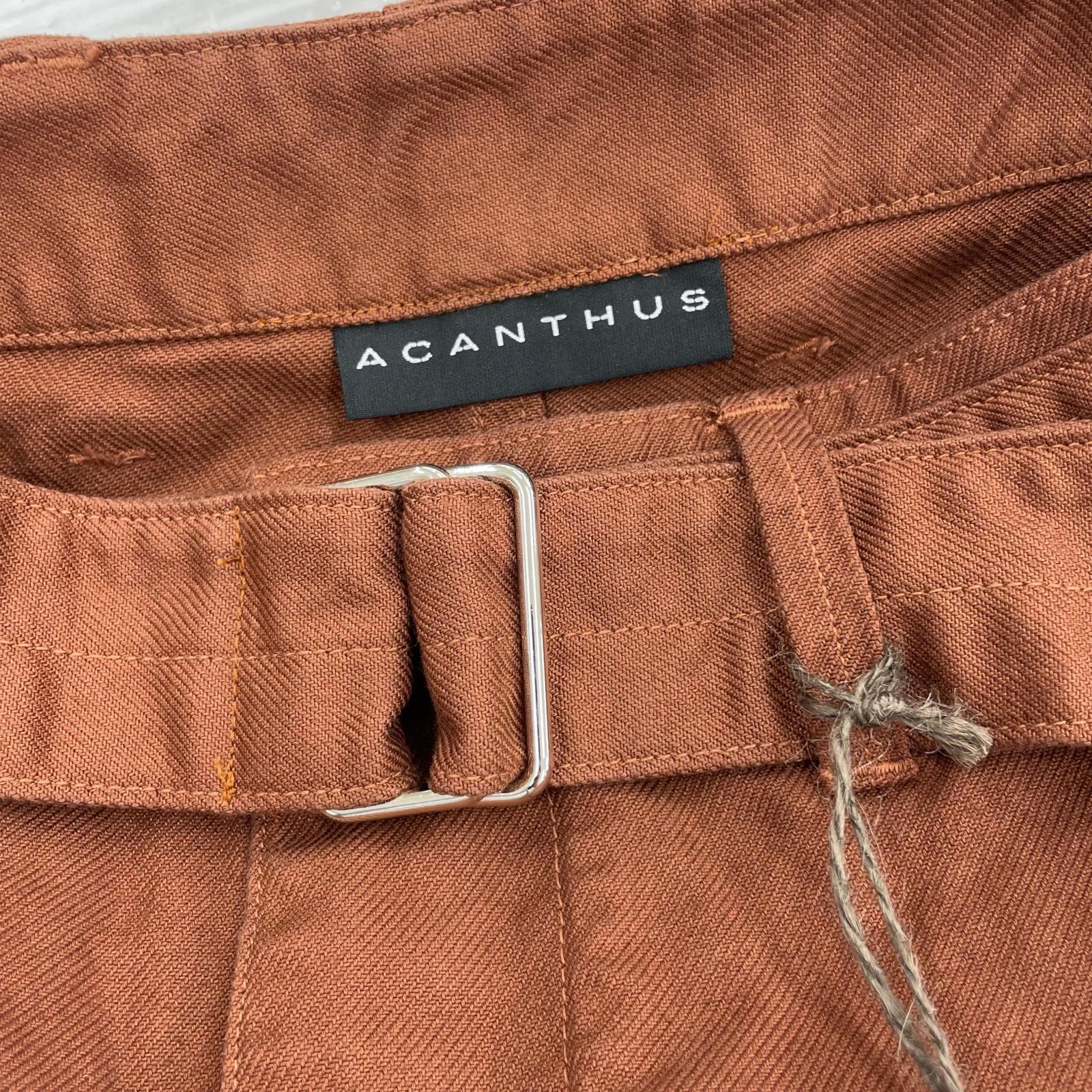 パンツ ACANTHUS ベルテッドデニムパンツ 茶 ブラウン