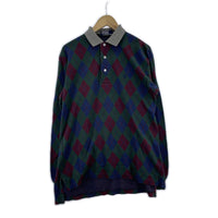 ポロシャツ L/Sアーガイル柄ポロシャツ (M) M