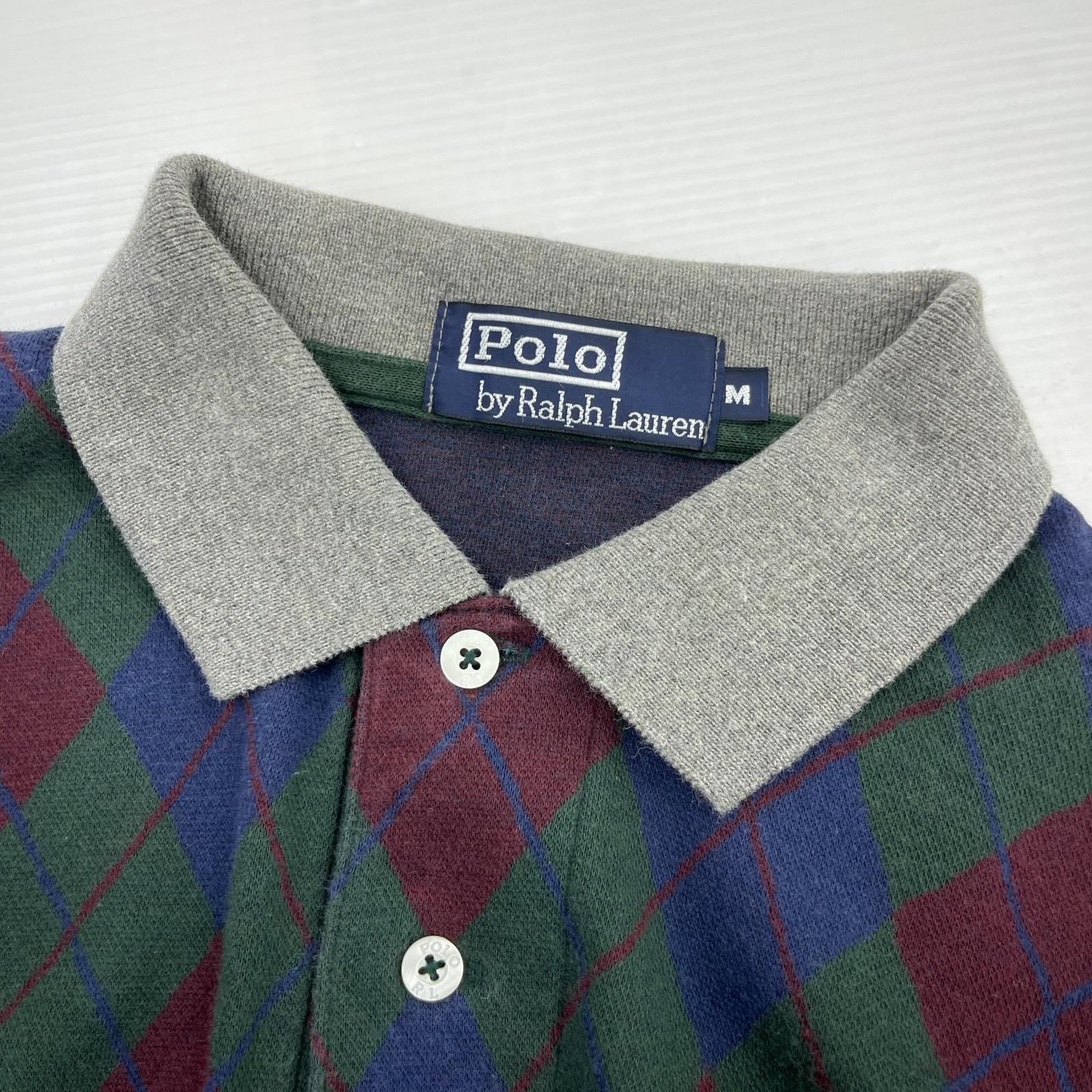 ポロシャツ L/Sアーガイル柄ポロシャツ (M) M