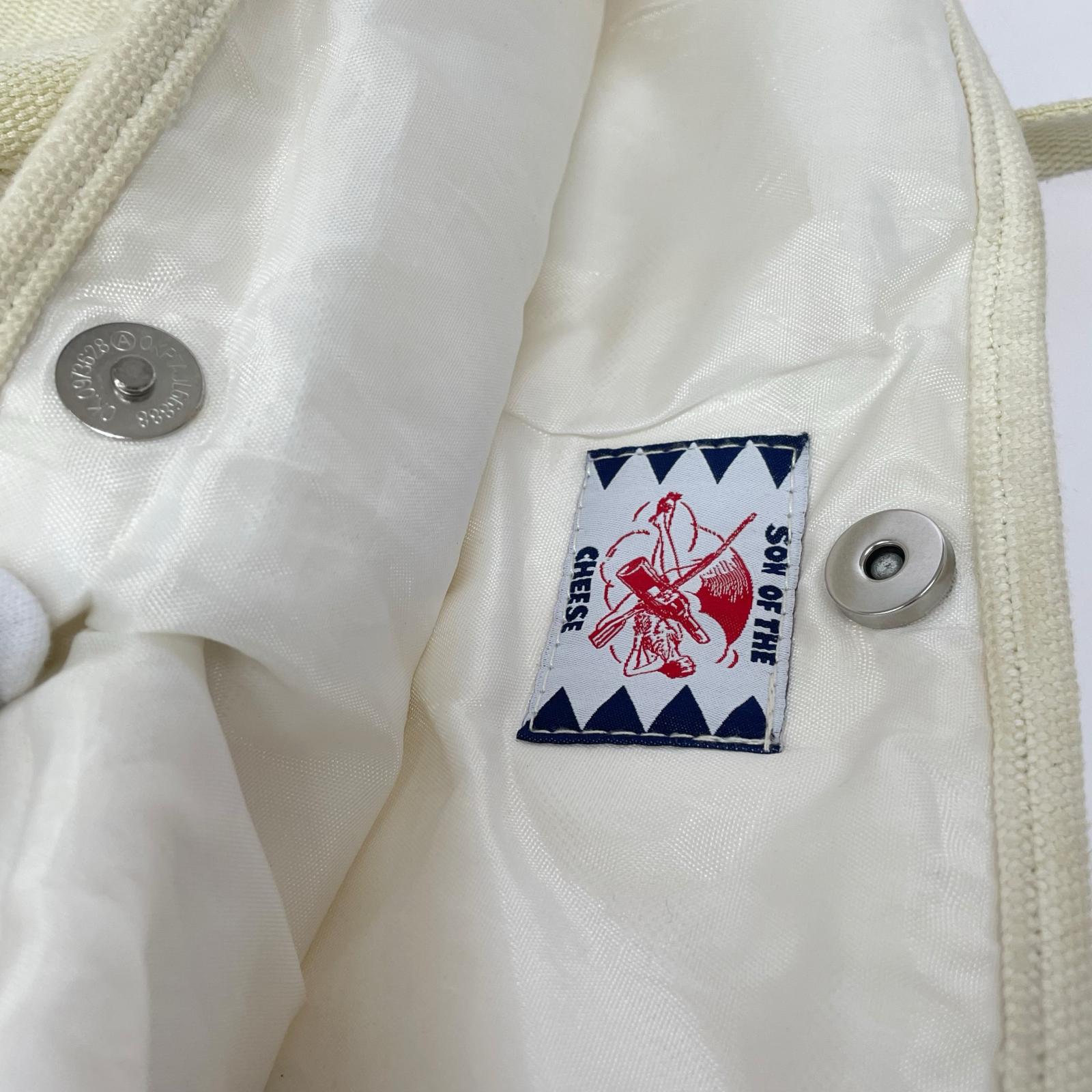 ショルダーバッグ SON OF THE CHEESE 3WAY Flower cross stitch Canvas トートバッグ アイボリー