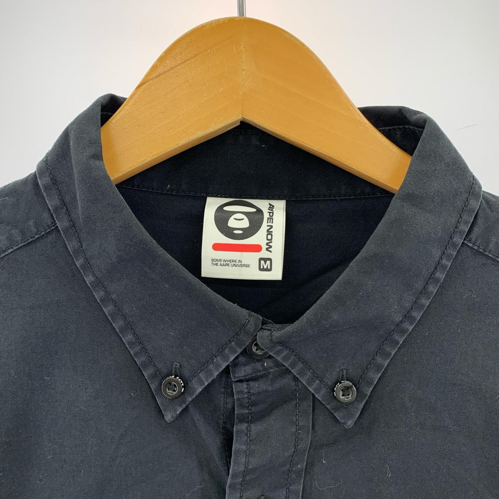 半袖シャツ AAPE NOW SHORT SLEEVE SHIRT 黒 (M) M ブラック