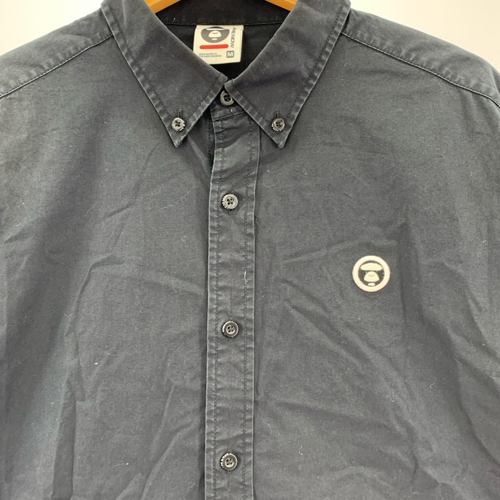 半袖シャツ AAPE NOW SHORT SLEEVE SHIRT 黒 (M) M ブラック