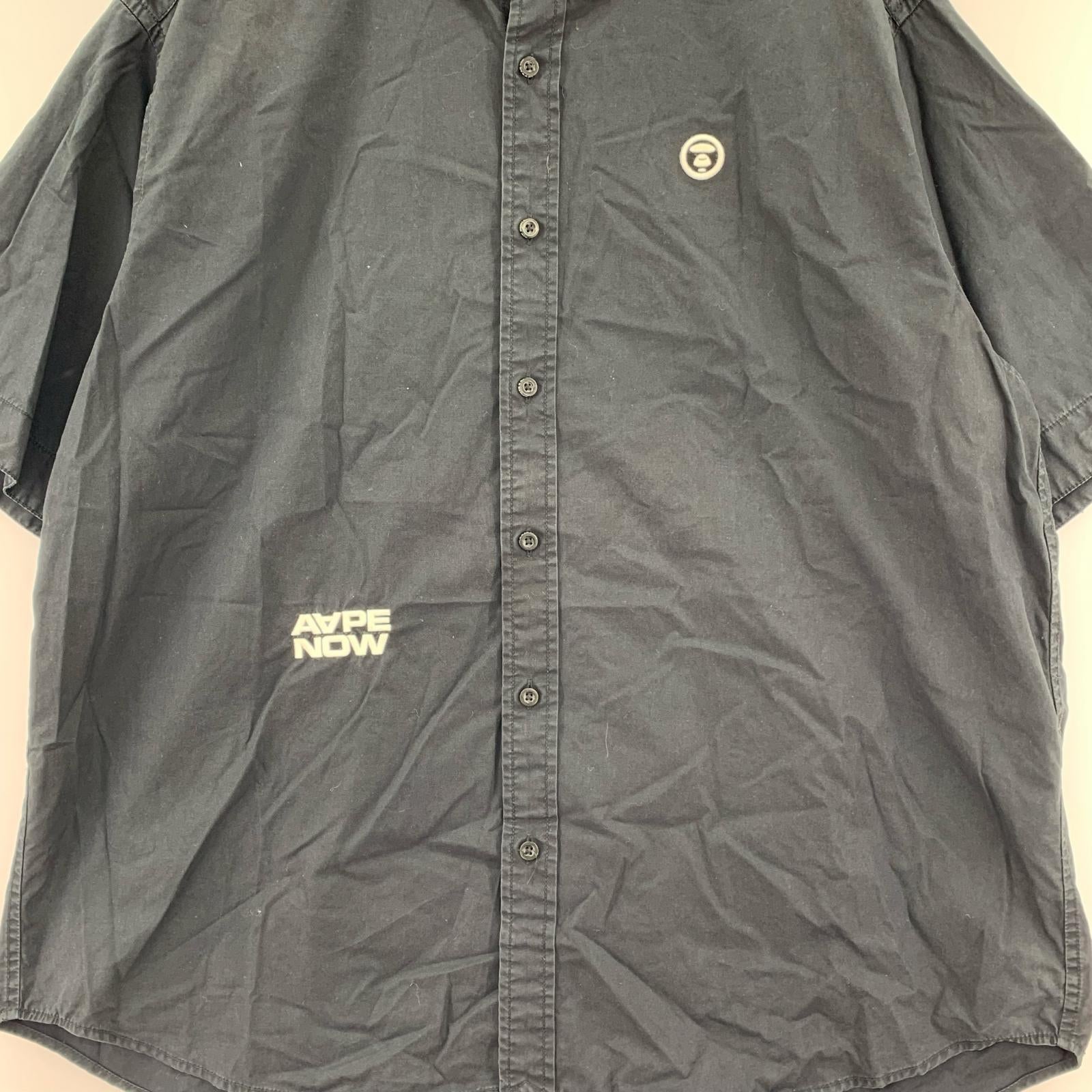半袖シャツ AAPE NOW SHORT SLEEVE SHIRT 黒 (M) M ブラック