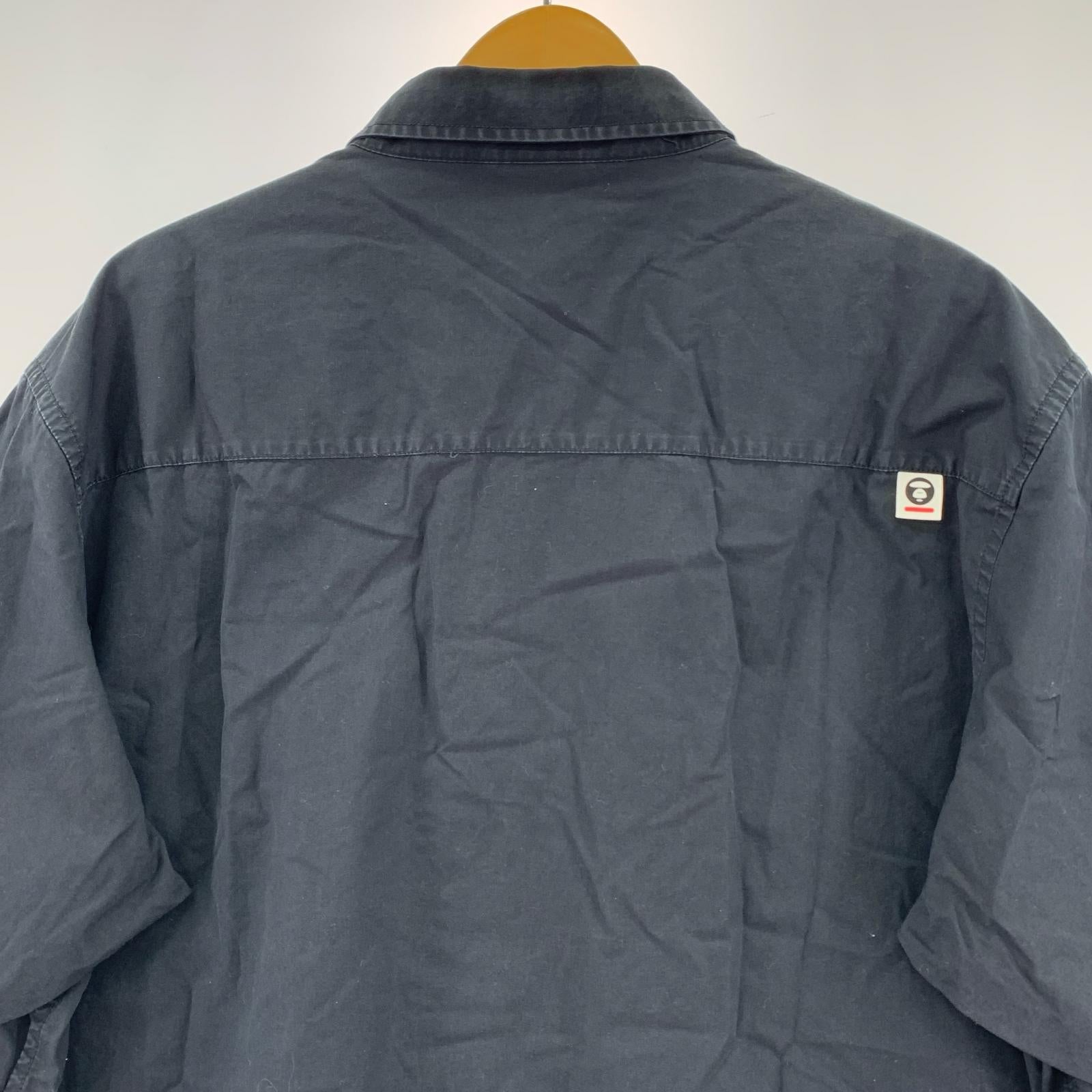 半袖シャツ AAPE NOW SHORT SLEEVE SHIRT 黒 (M) M ブラック