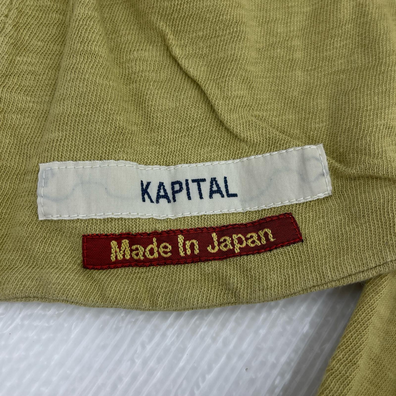 長袖Tシャツ KAPITAL capital期 キーネック L/S Tee 1 イエロー