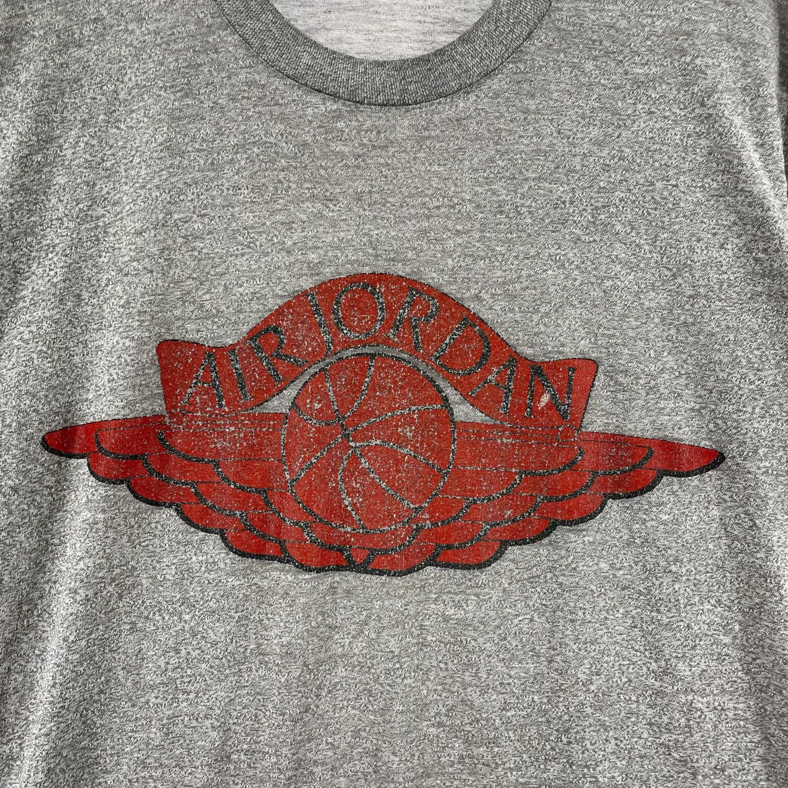 半袖Tシャツ NIKE 90S 紺タグ AIR JORDAN WING LOGO Tee L グレー