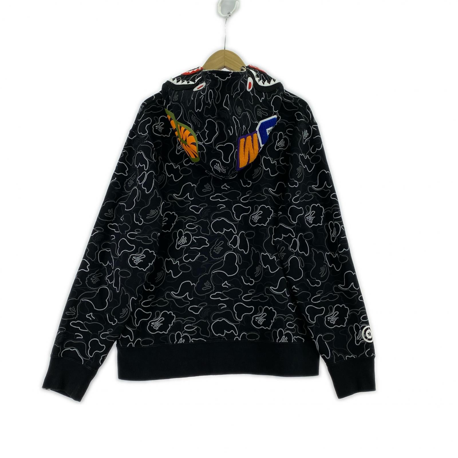 パーカー NEON CAMO SHARK FULL ZIP HOODIE L L ブラック