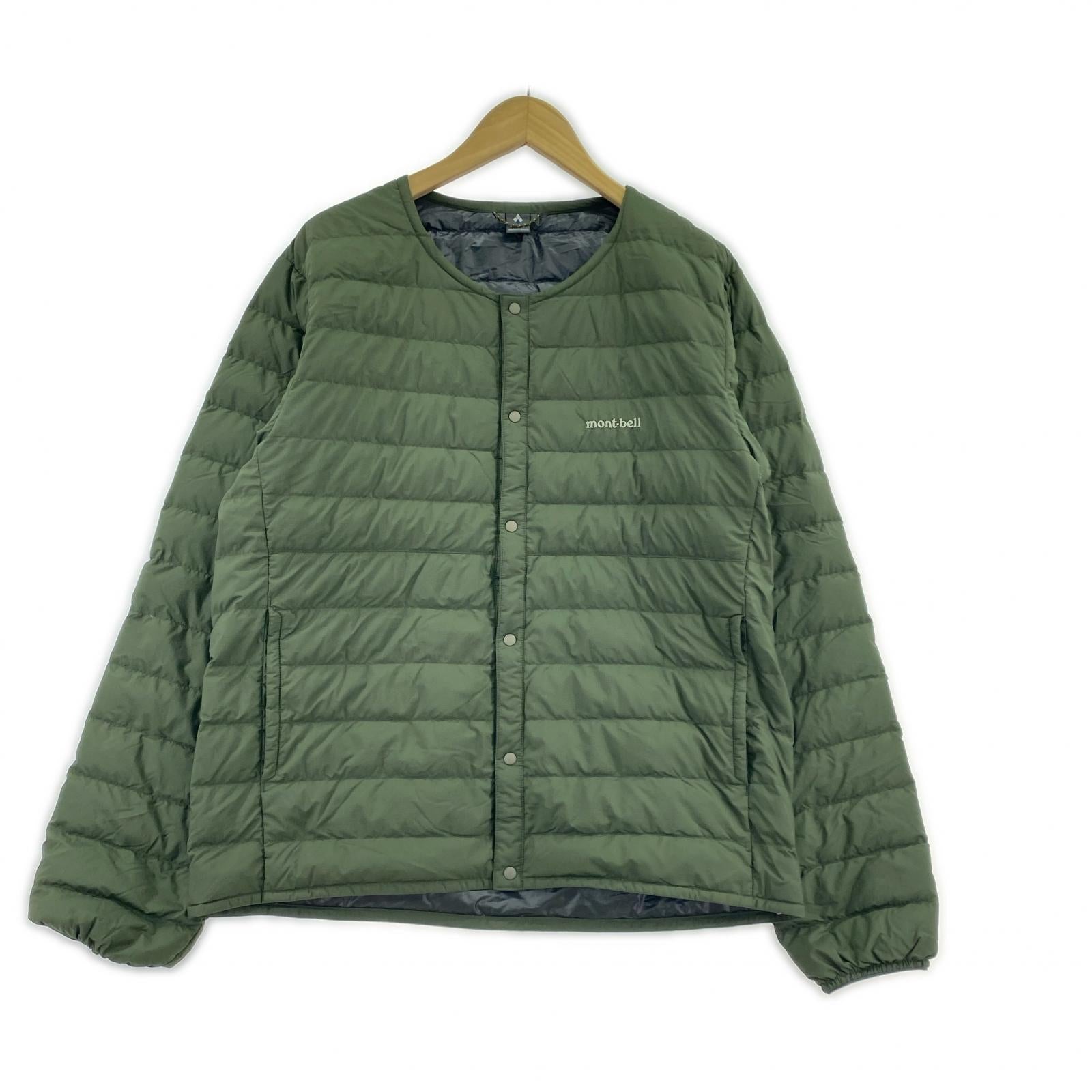 ジャケット ダウン ラウンドネックジャケット L グリーン