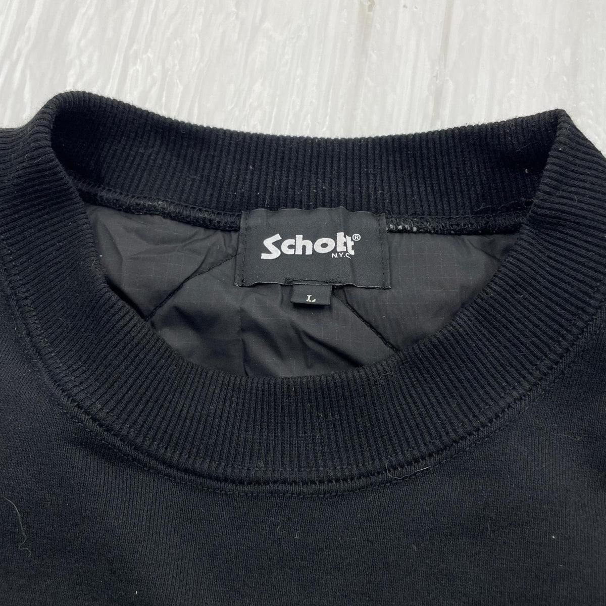 スウェット キルティング切替え L ブラック
