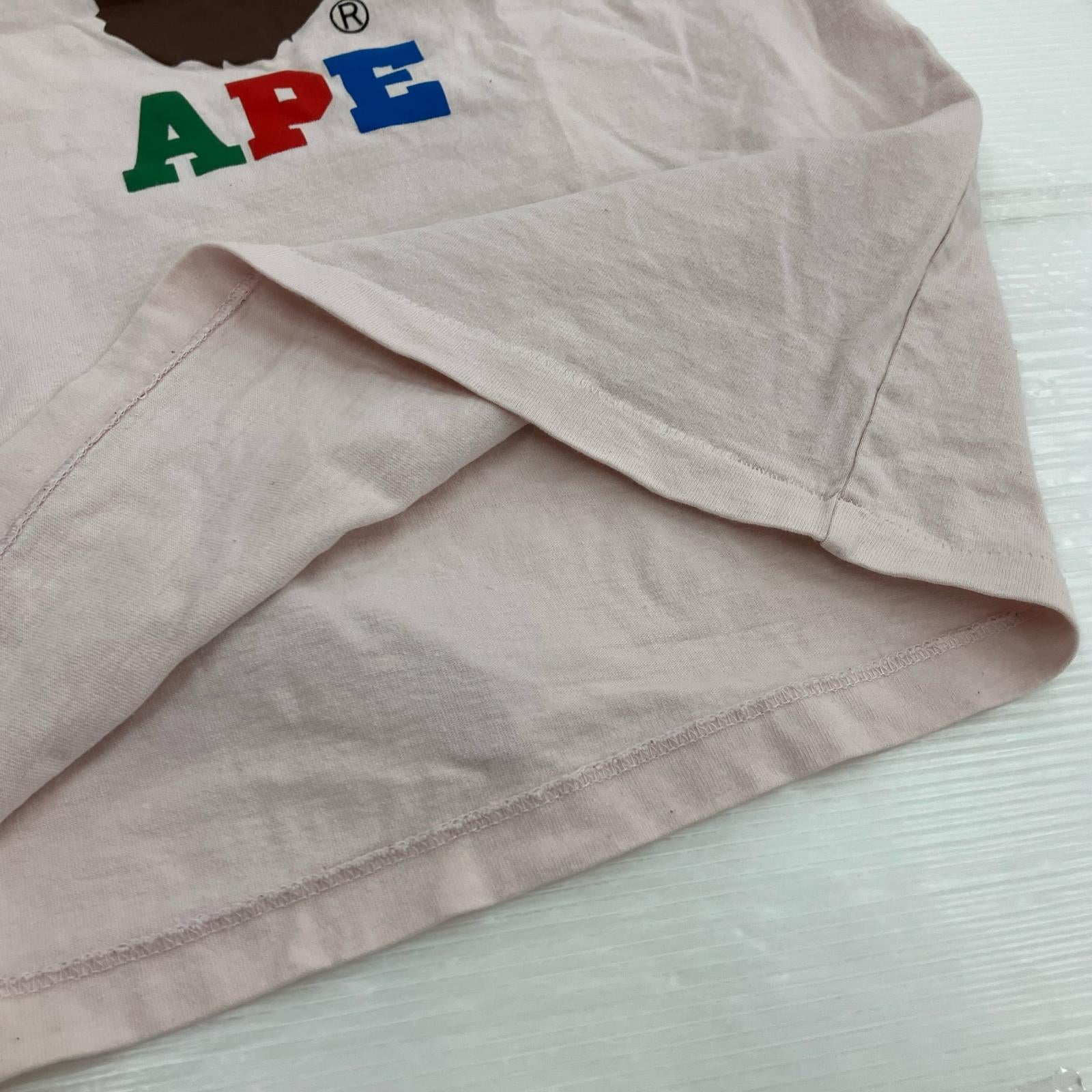 半袖Tシャツ A BATHING APE S/S レインボーロゴTEE ピンク (XS) ピンク
