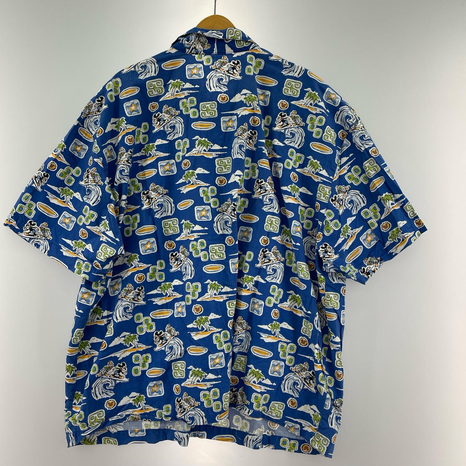 半袖シャツ 総柄 アロハシャツ ブルー ブルー