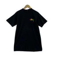 半袖Tシャツ 00s USA製 ラスタカラーロゴS/Sカットソー ブラック M ブラック
