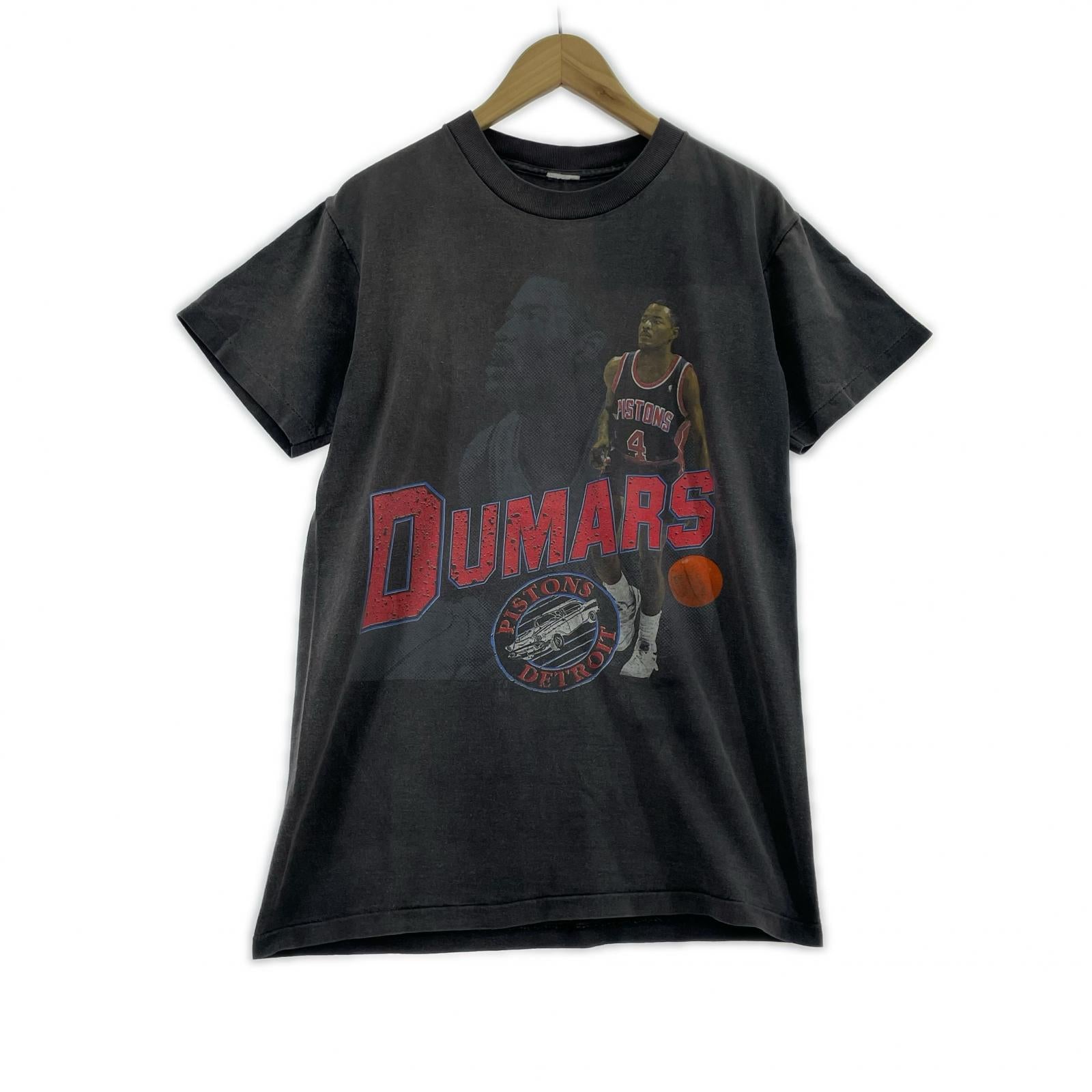半袖Tシャツ Detroit Pistons DUMARS 黒 ブラック