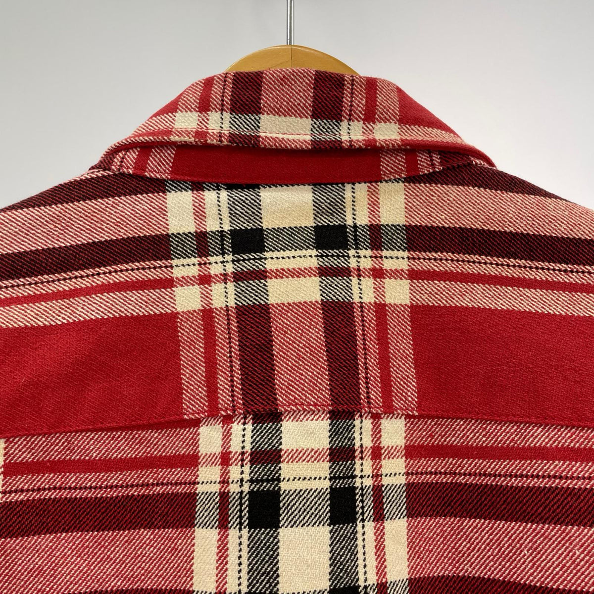 長袖シャツ ヘビーネルシャツ チェック レッド L レッド