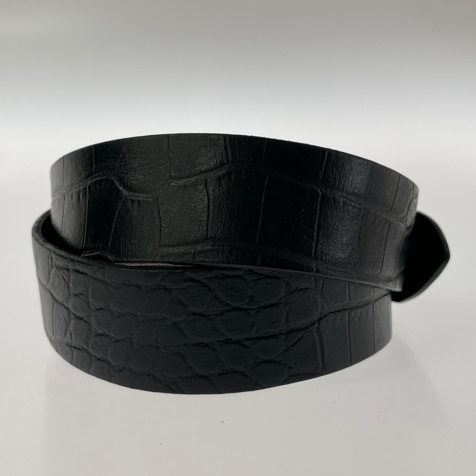 その他アクセサリー Croco Leather Belt ブラック
