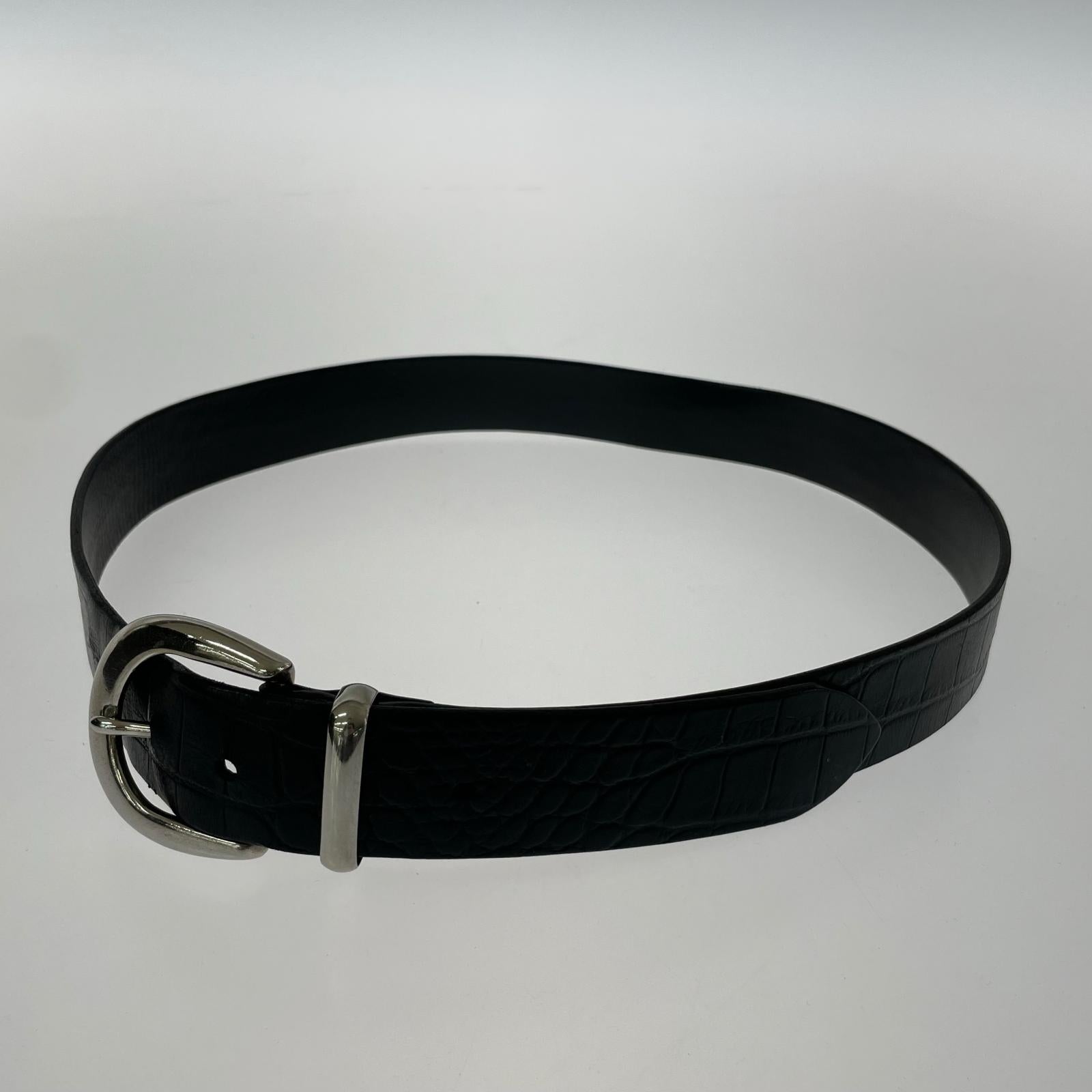 その他アクセサリー Croco Leather Belt ブラック