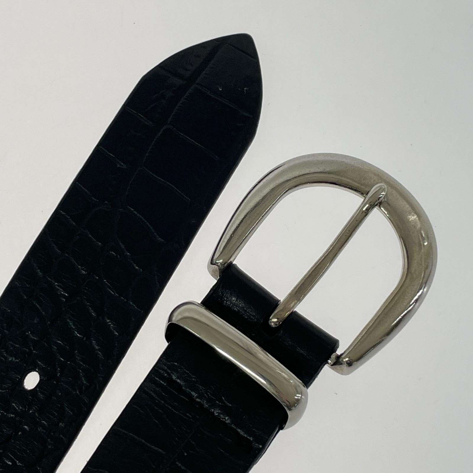 その他アクセサリー Croco Leather Belt ブラック