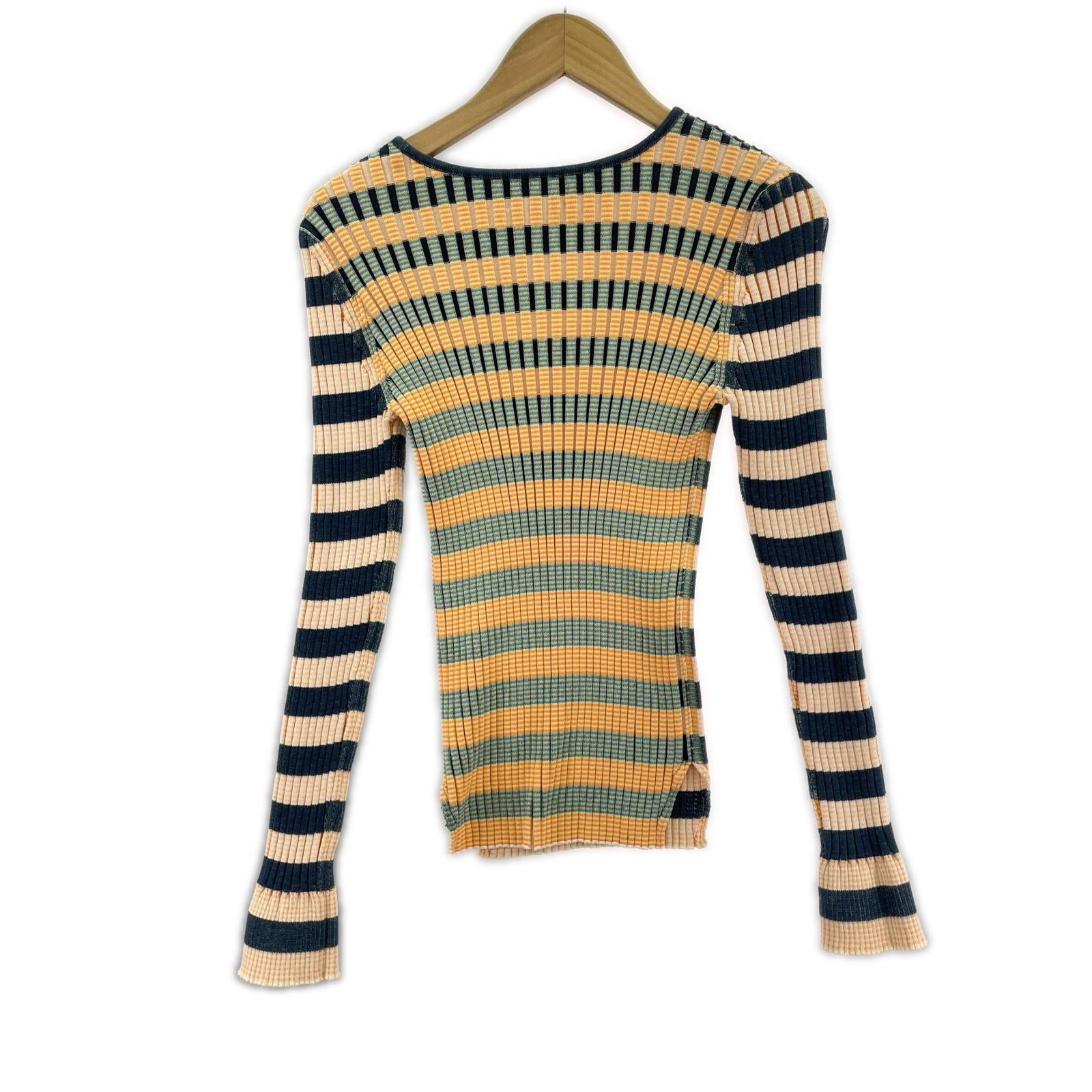 ニット stretch rib border pullover 38