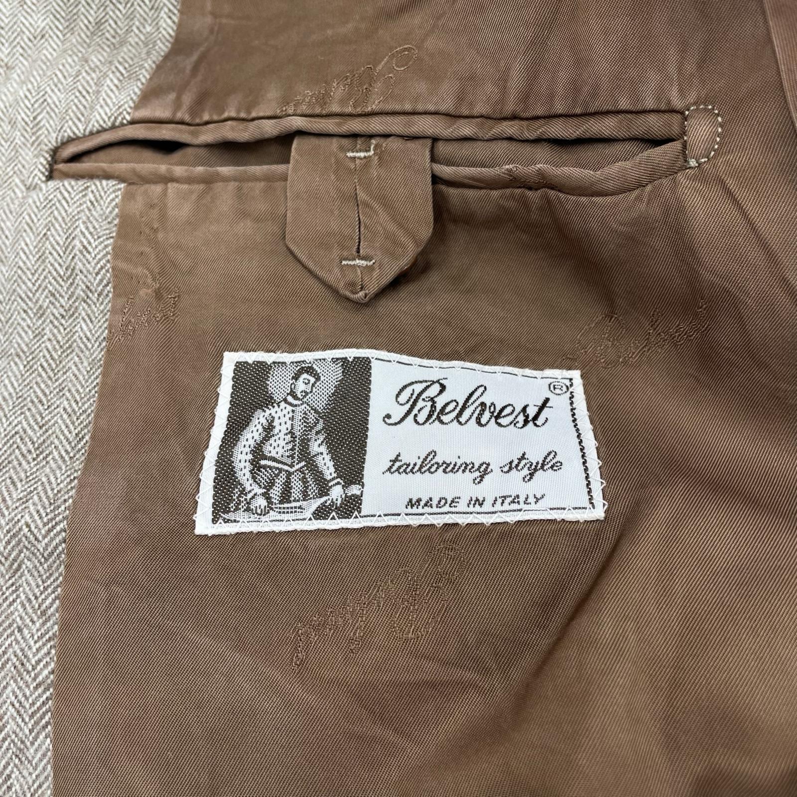 セットアップ Belvest イタリア製 2B ウール ヘリンボーン 48