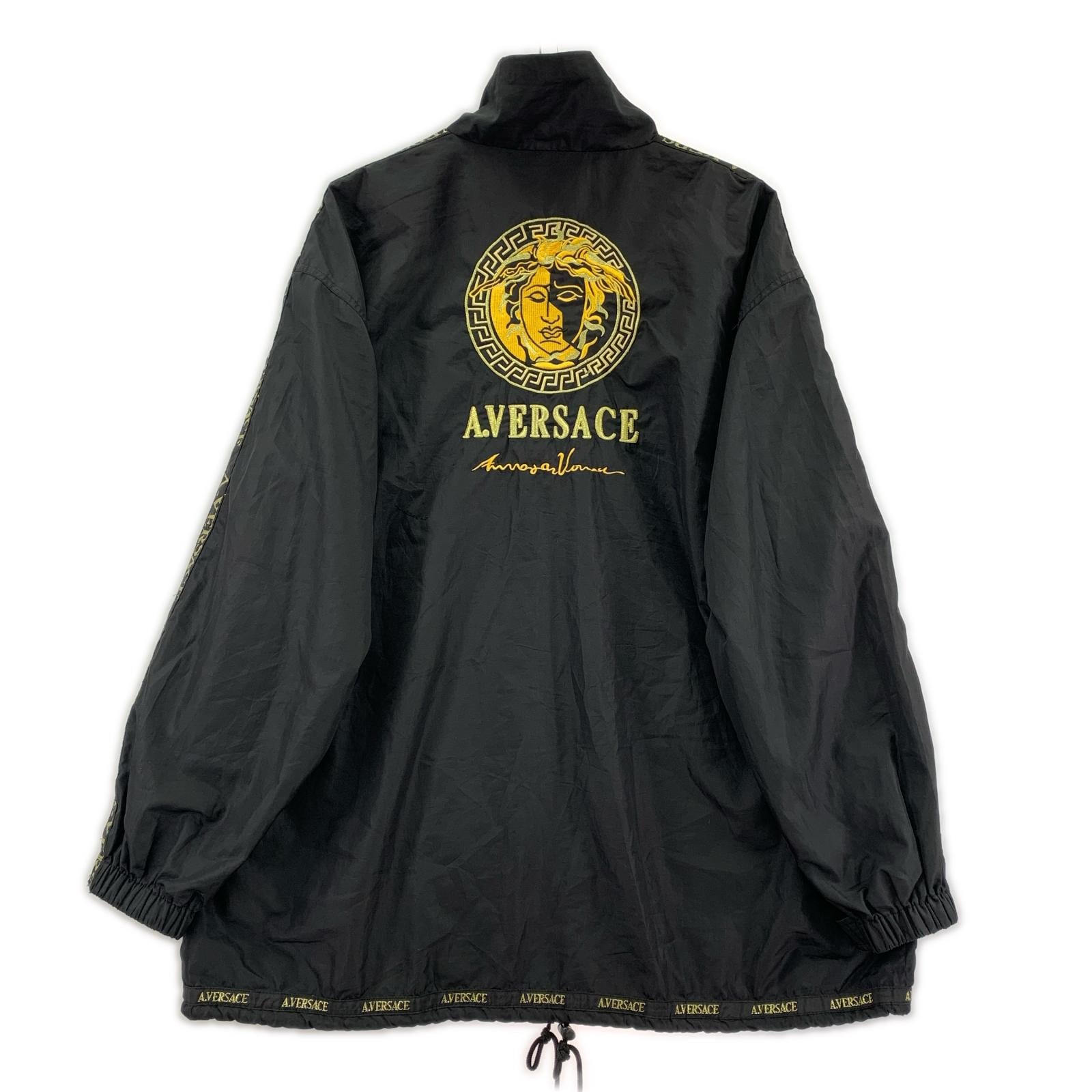ジャケット 90s A.VERSACE メデューサナイロンジャケット(L) L ブラック