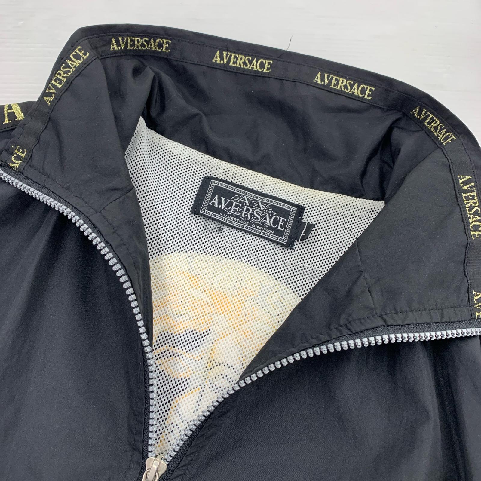 ジャケット 90s A.VERSACE メデューサナイロンジャケット(L) L ブラック