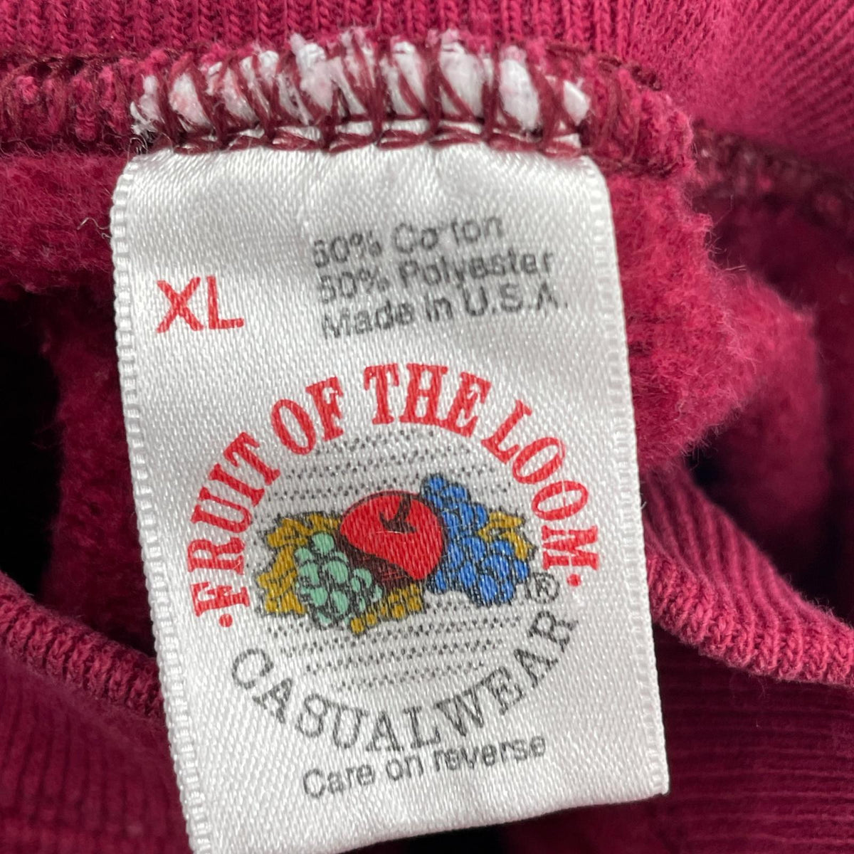 スウェット FRUIT OF THE LOOM 90s 無地 USA製 赤 (XL) LL