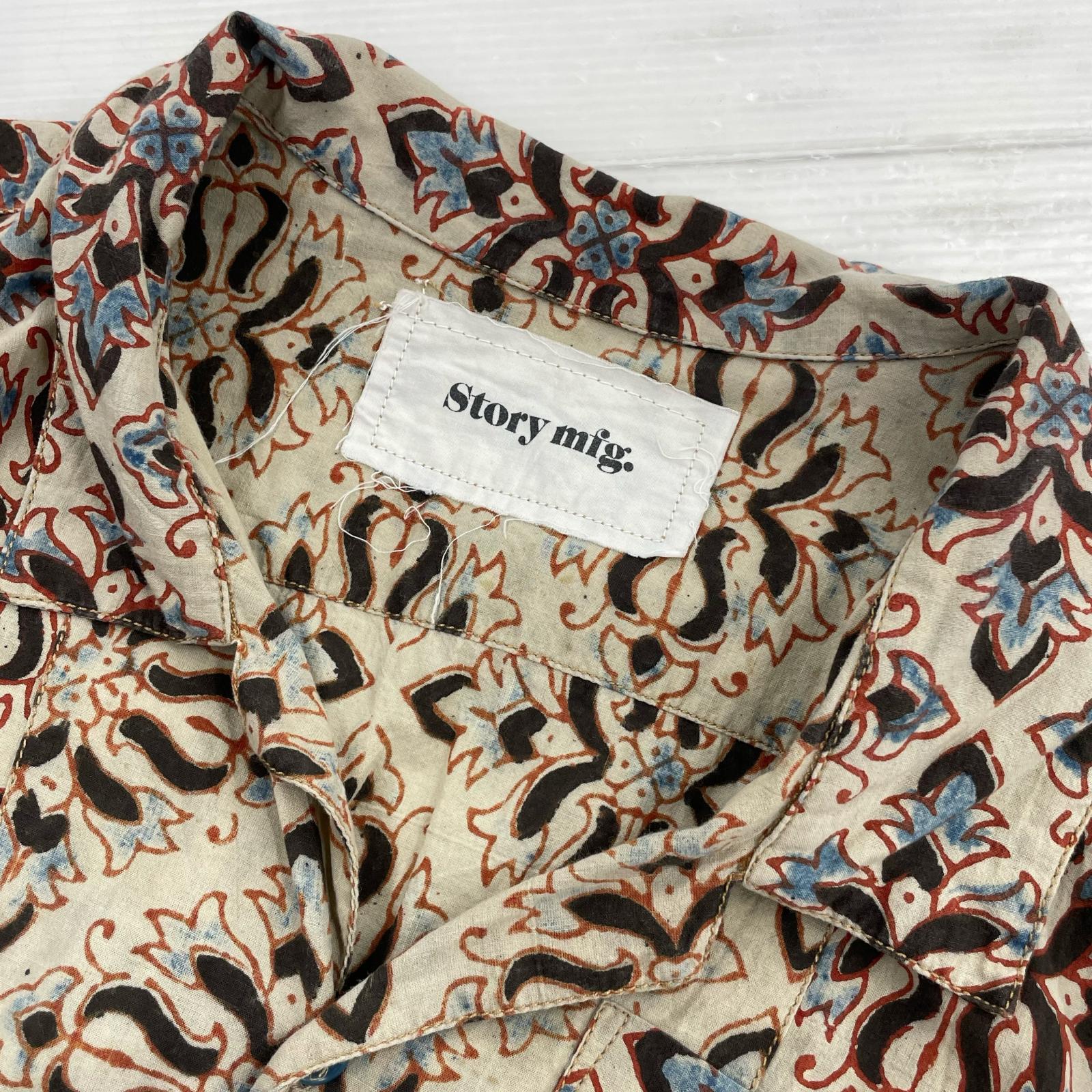 半袖シャツ Story mfg. 総柄 ベージュ (L) L
