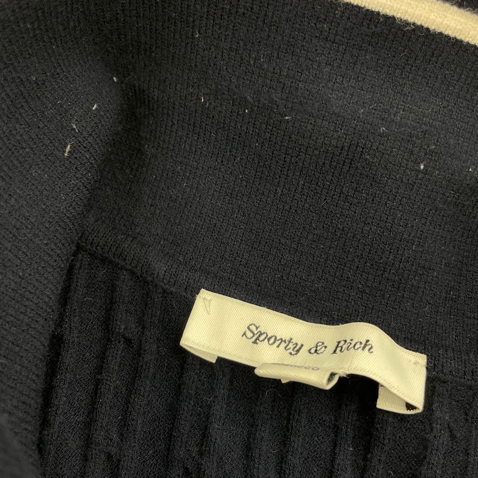ポロシャツ sporty&rich ニットポロシャツ S ネイビー