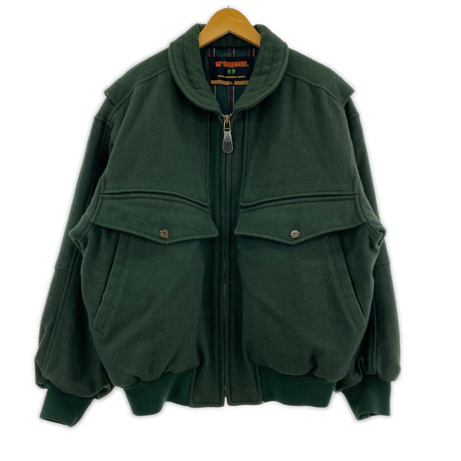 ジャケット 80s A-2タイプ ウールボンバージャケット 緑 (L) L グリーン