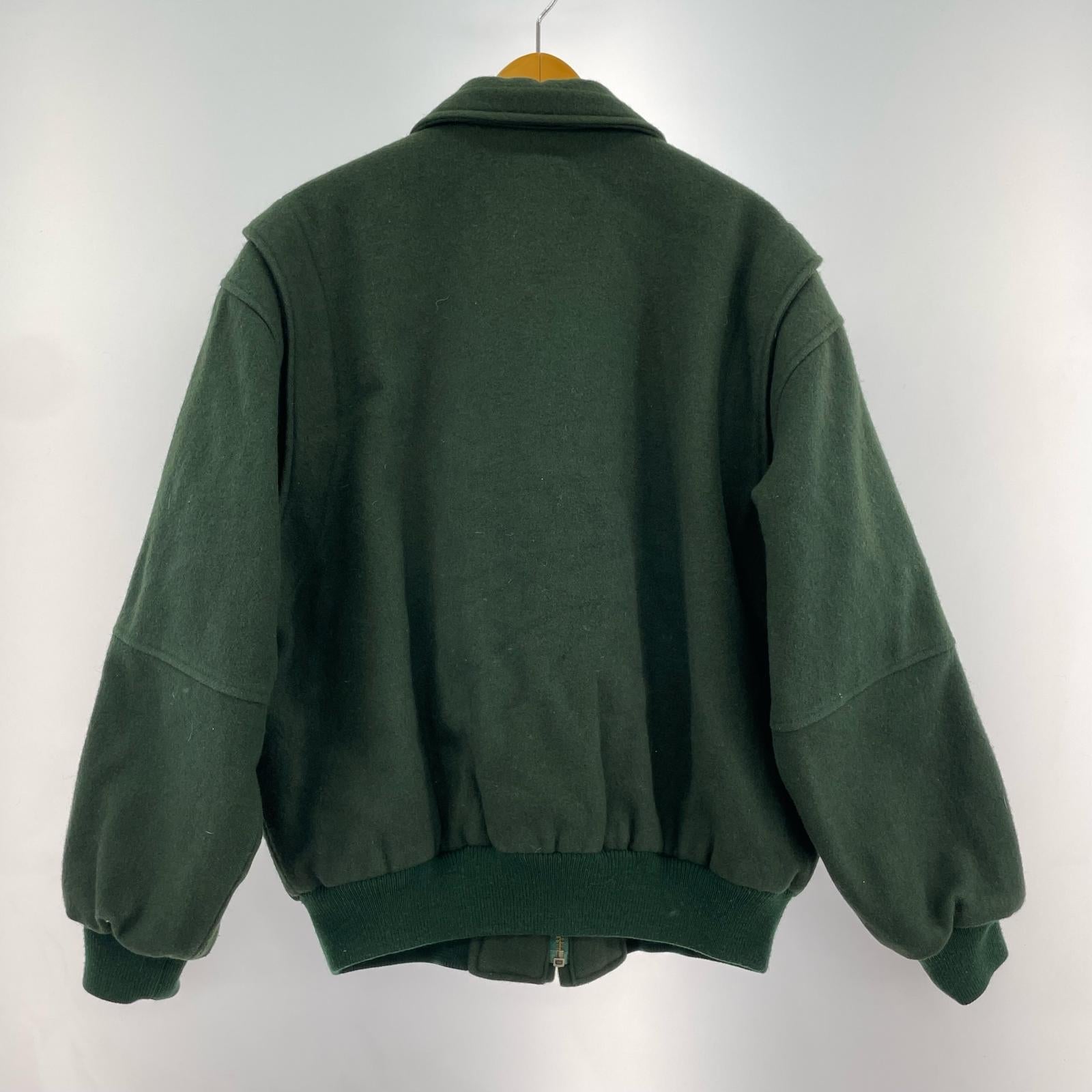 ジャケット 80s A-2タイプ ウールボンバージャケット 緑 (L) L グリーン